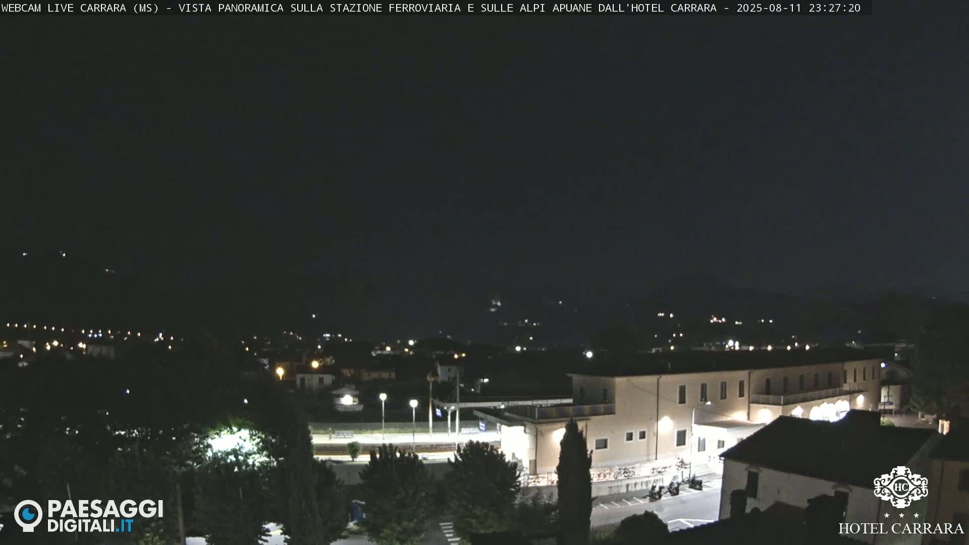  Carrara City Railway Station & Panaromic Natural Alps Park Live Cam - Massa & Carrara, Tuscany, Italy