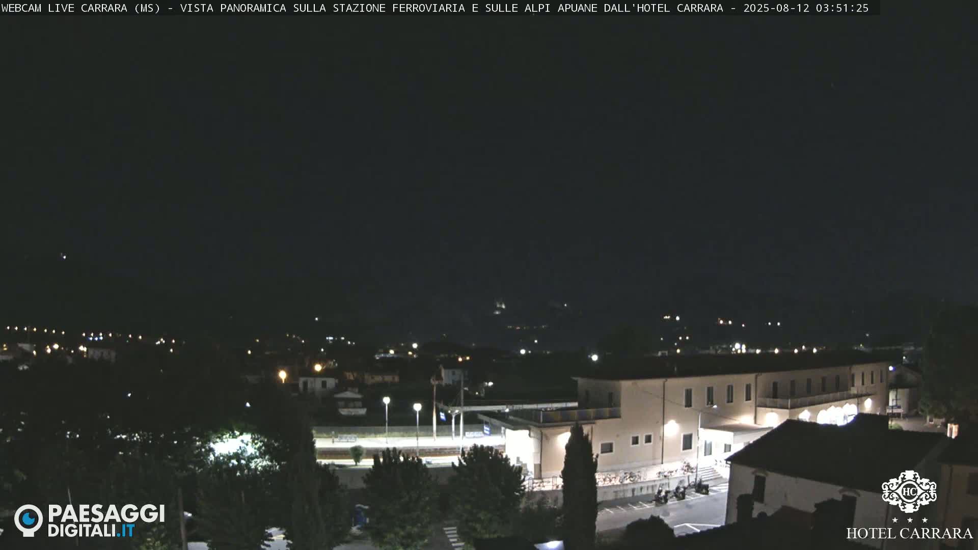  Carrara City Railway Station & Panaromic Natural Alps Park Live Cam - Massa & Carrara, Tuscany, Italy