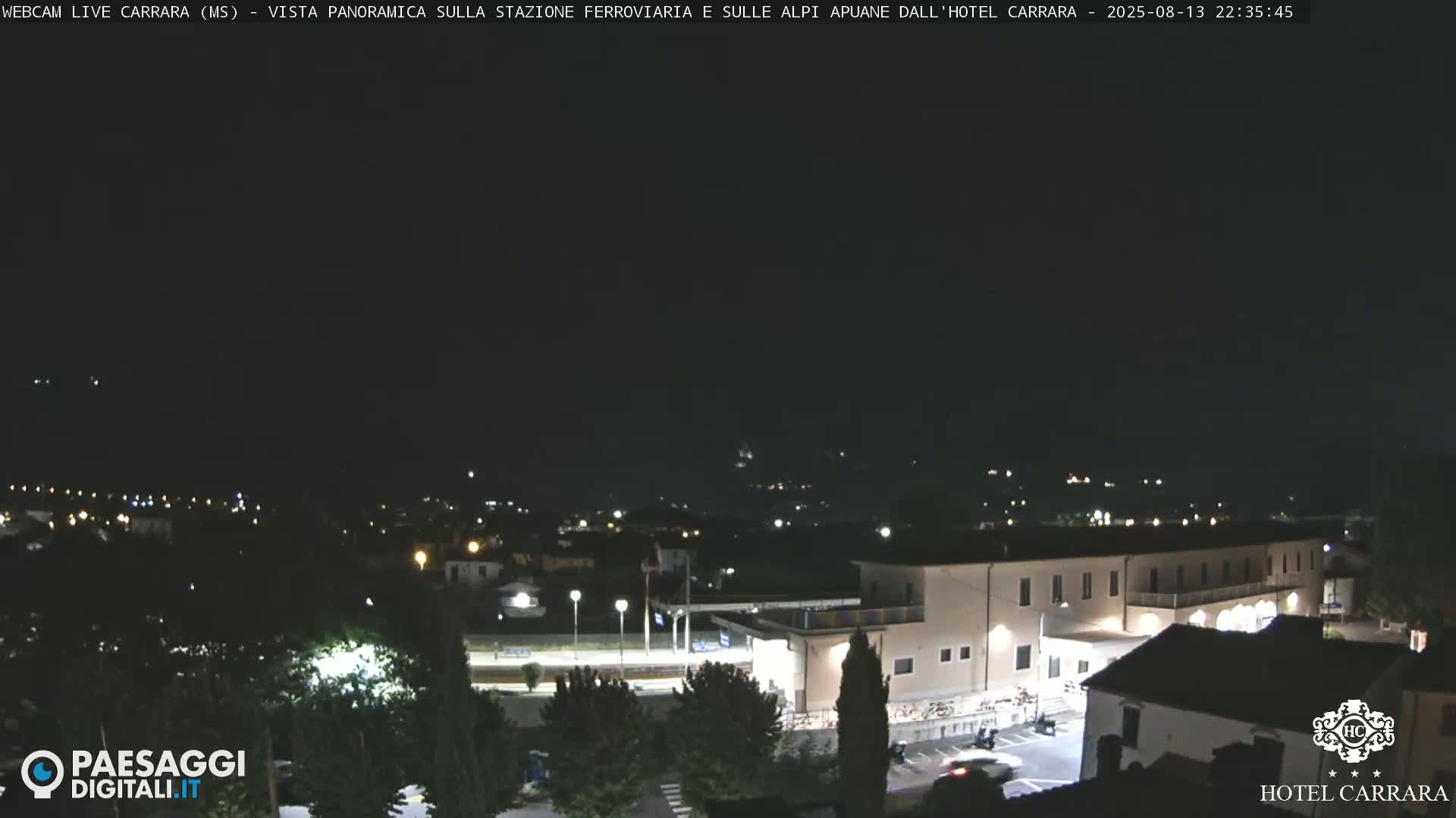  Carrara City Railway Station & Panaromic Natural Alps Park Live Cam - Massa & Carrara, Tuscany, Italy