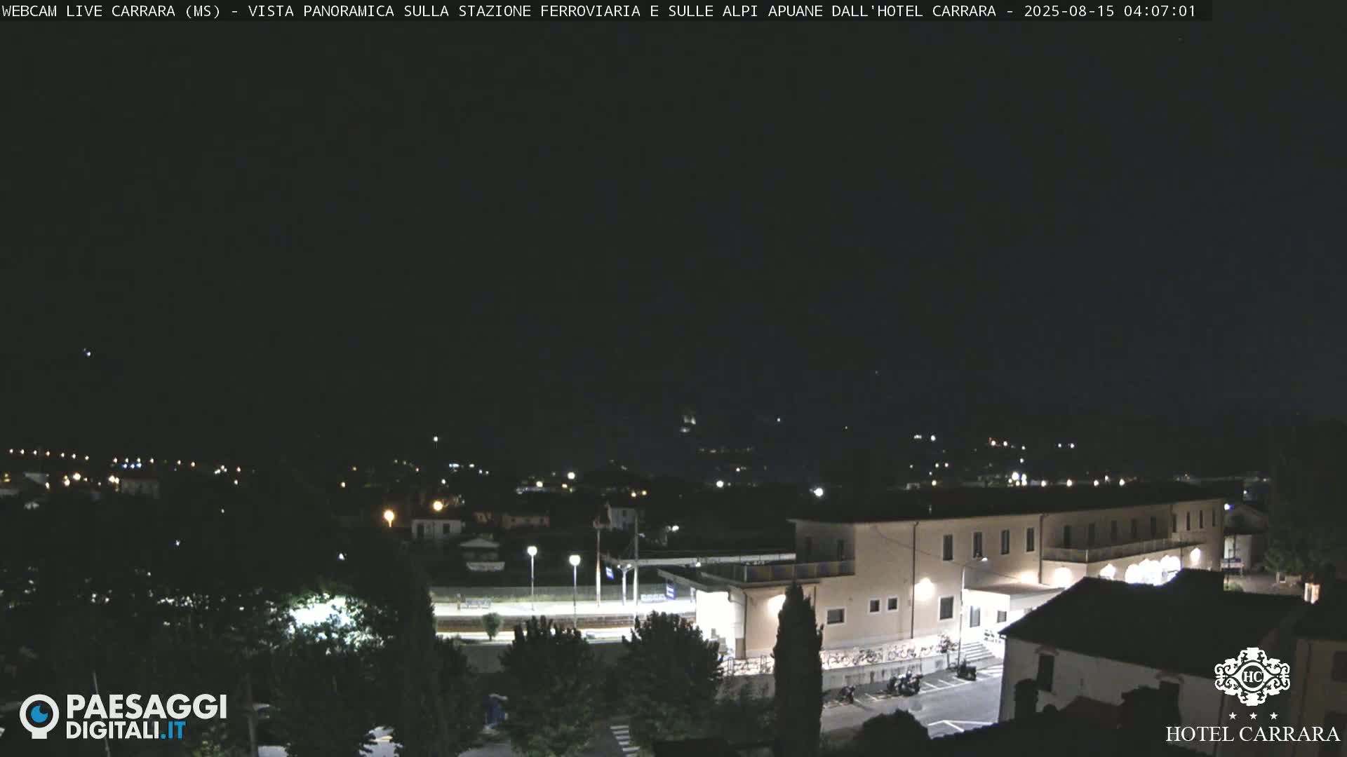  Carrara City Railway Station & Panaromic Natural Alps Park Live Cam - Massa & Carrara, Tuscany, Italy