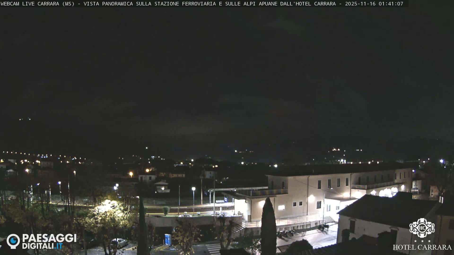  Carrara City Railway Station & Panaromic Natural Alps Park Live Cam - Massa & Carrara, Tuscany, Italy