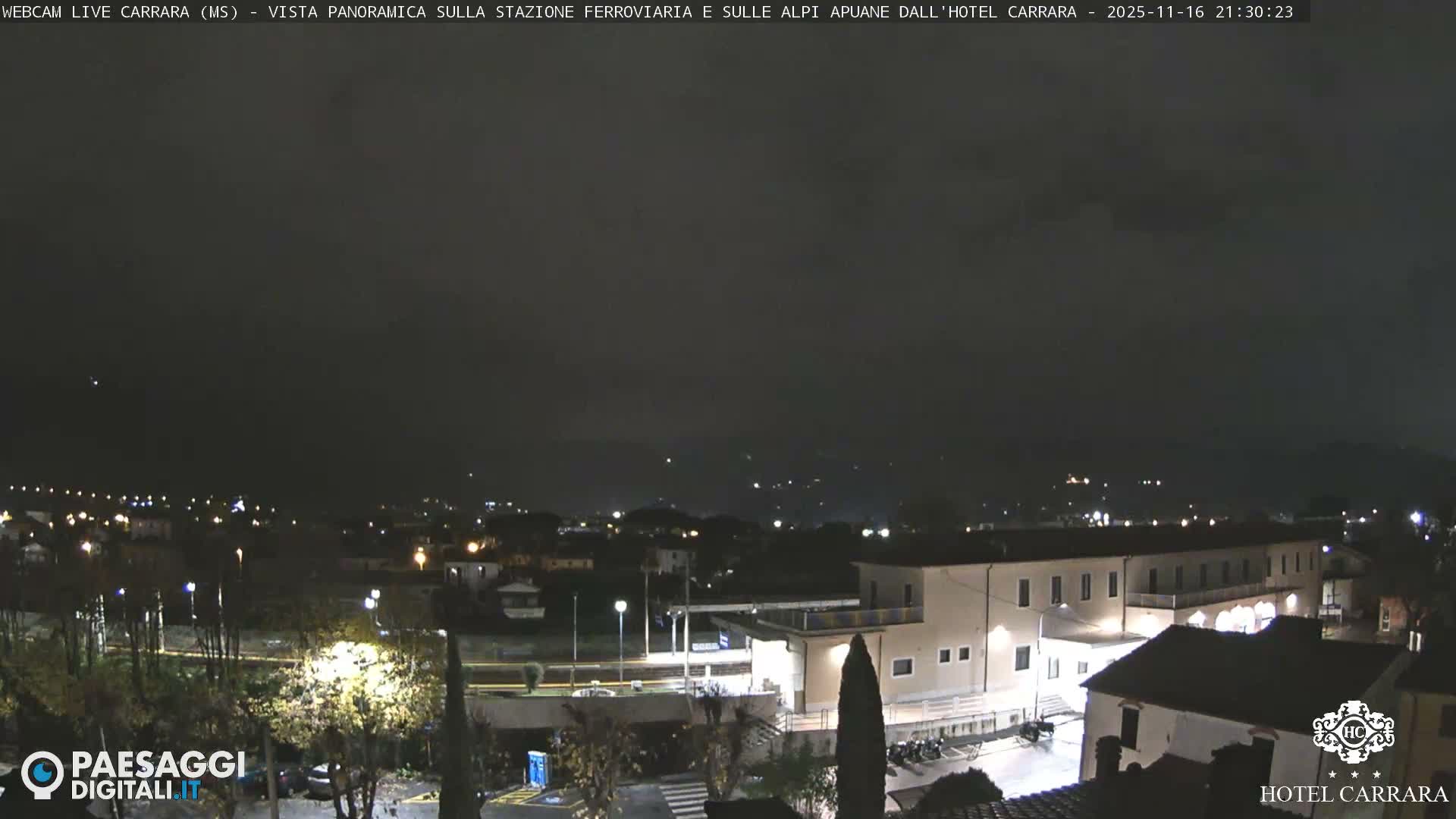  Carrara City Railway Station & Panaromic Natural Alps Park Live Cam - Massa & Carrara, Tuscany, Italy