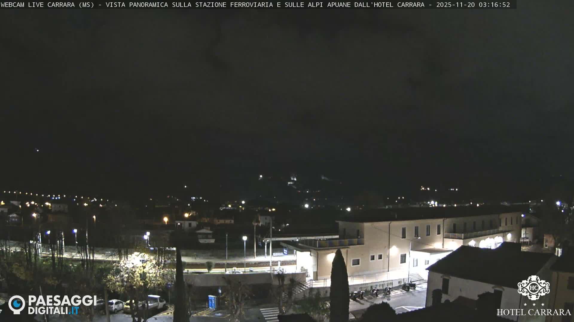  Carrara City Railway Station & Panaromic Natural Alps Park Live Cam - Massa & Carrara, Tuscany, Italy