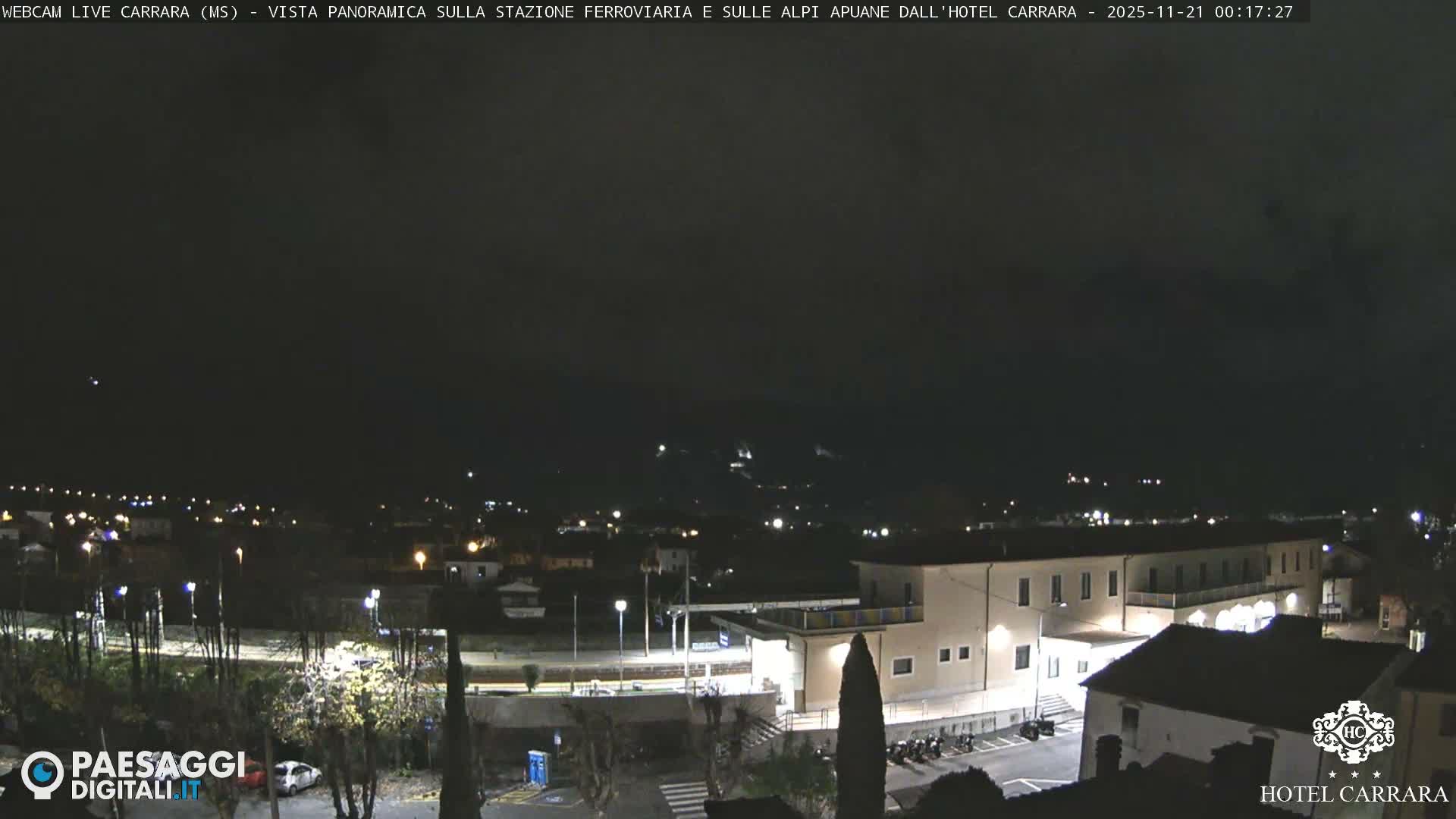  Carrara City Railway Station & Panaromic Natural Alps Park Live Cam - Massa & Carrara, Tuscany, Italy