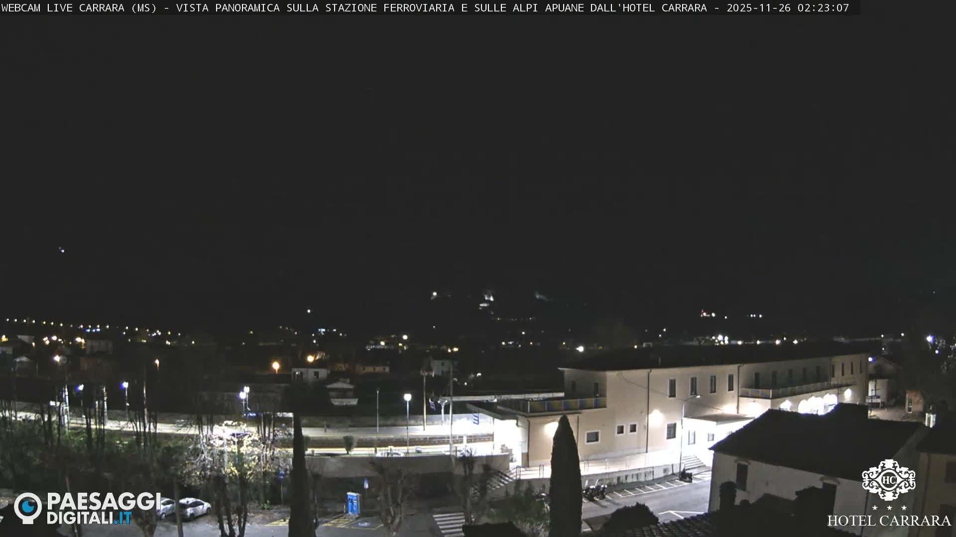  Carrara City Railway Station & Panaromic Natural Alps Park Live Cam - Massa & Carrara, Tuscany, Italy