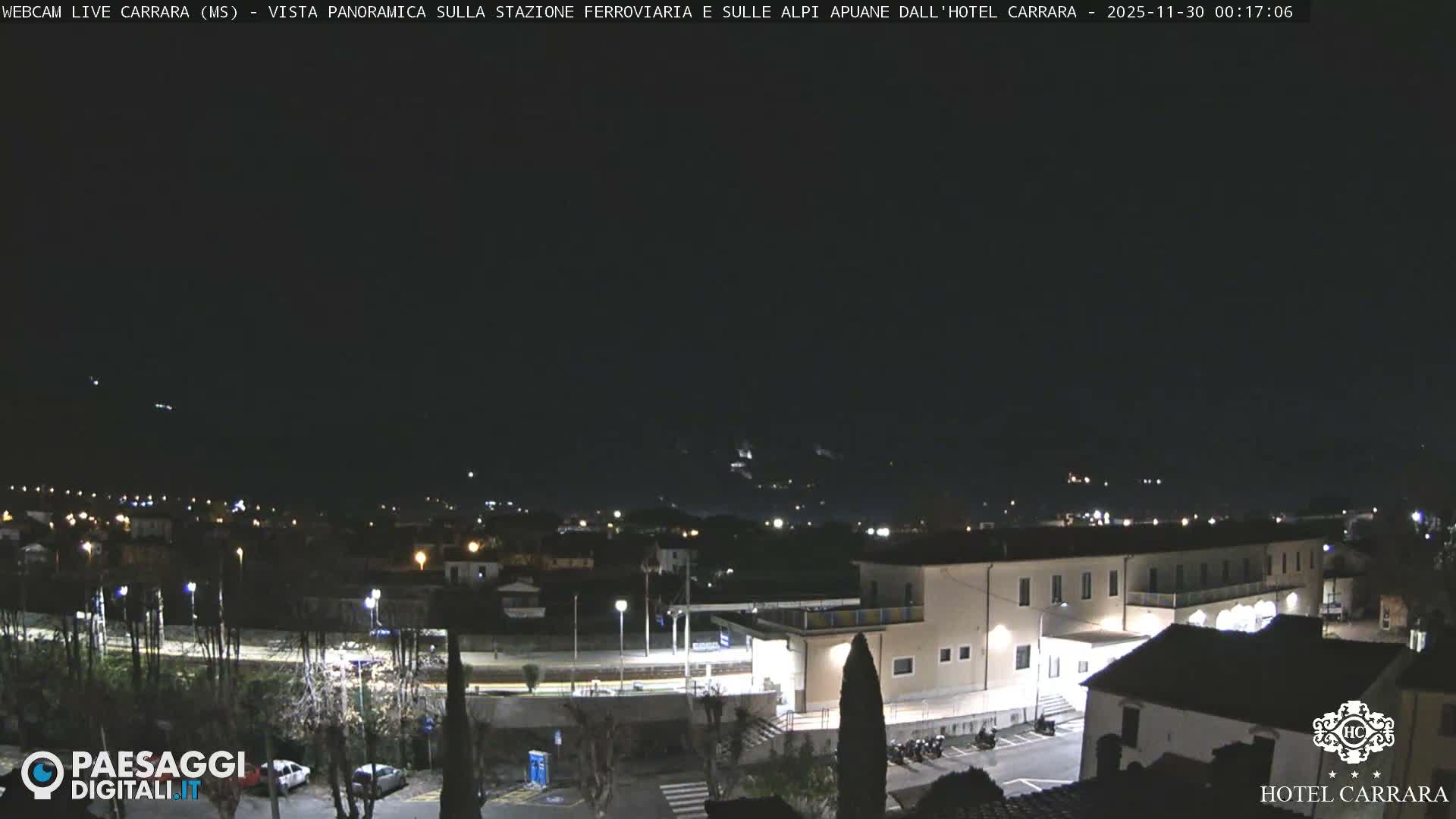  Carrara City Railway Station & Panaromic Natural Alps Park Live Cam - Massa & Carrara, Tuscany, Italy