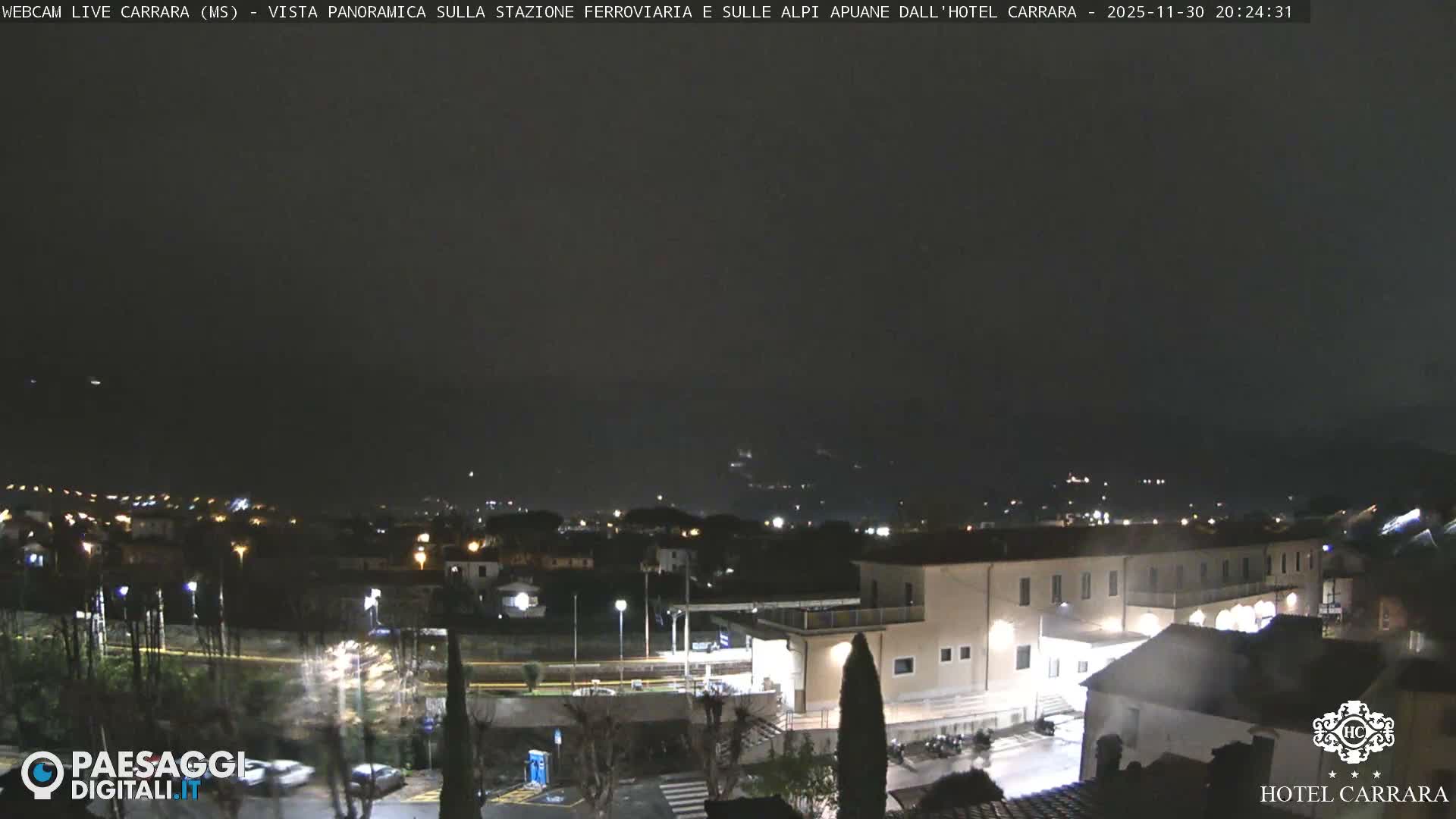  Carrara City Railway Station & Panaromic Natural Alps Park Live Cam - Massa & Carrara, Tuscany, Italy