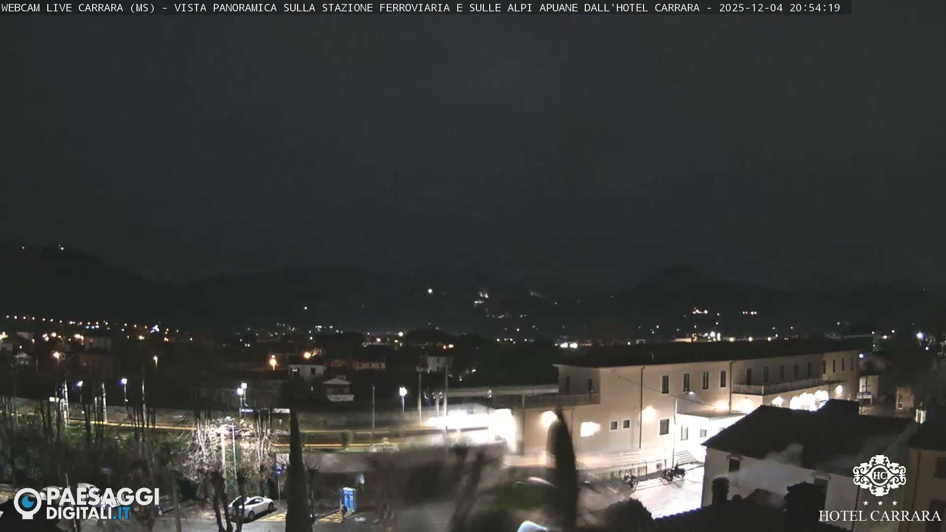  Carrara City Railway Station & Panaromic Natural Alps Park Live Cam - Massa & Carrara, Tuscany, Italy