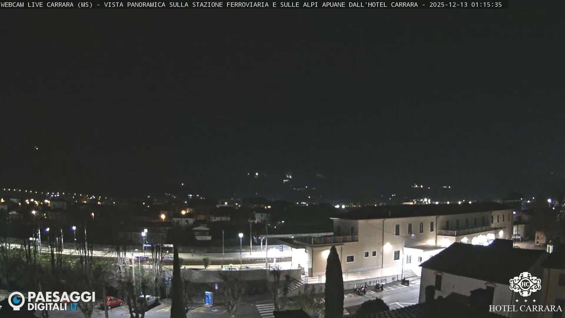  Carrara City Railway Station & Panaromic Natural Alps Park Live Cam - Massa & Carrara, Tuscany, Italy