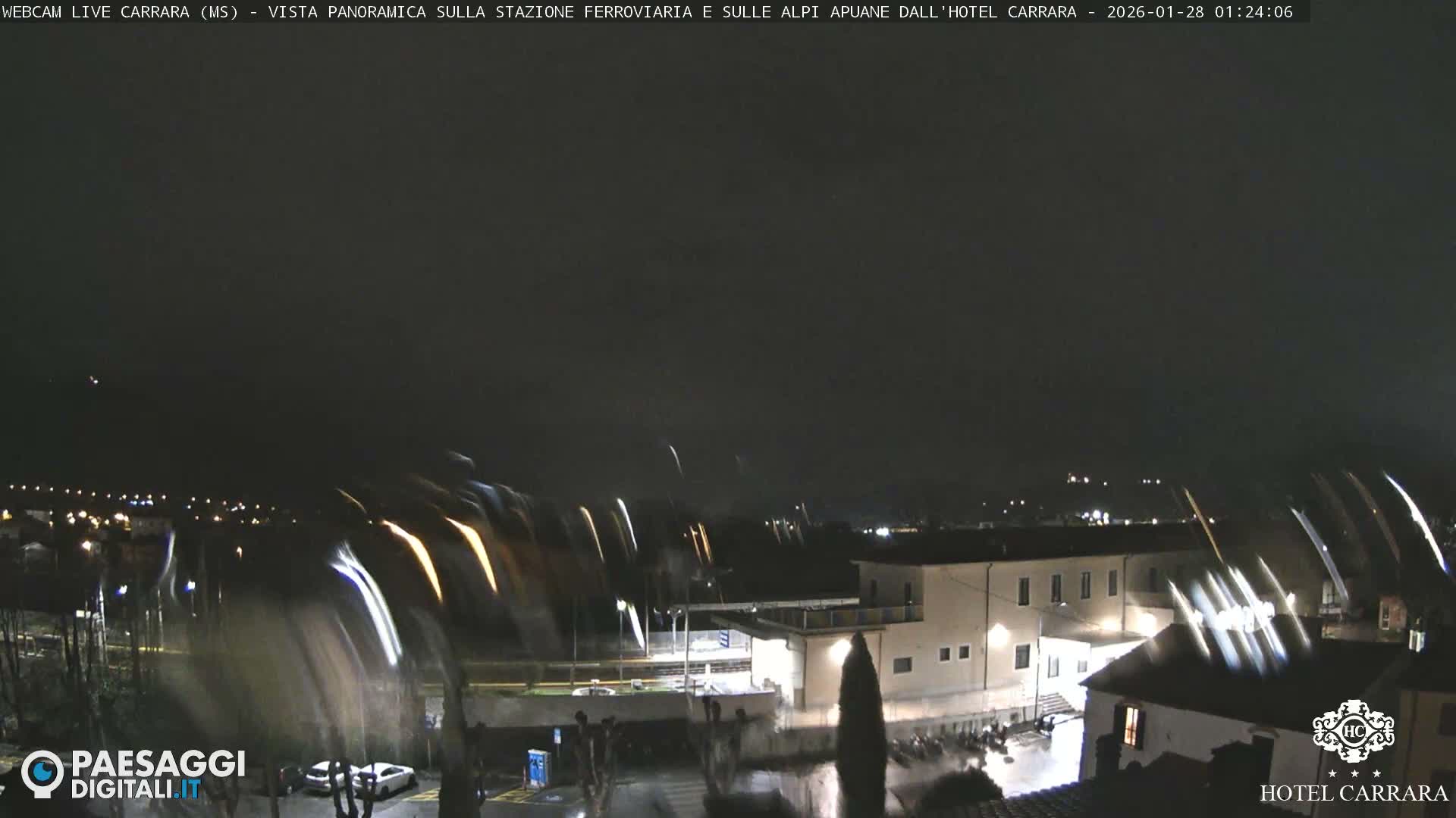  Carrara City Railway Station & Panaromic Natural Alps Park Live Cam - Massa & Carrara, Tuscany, Italy