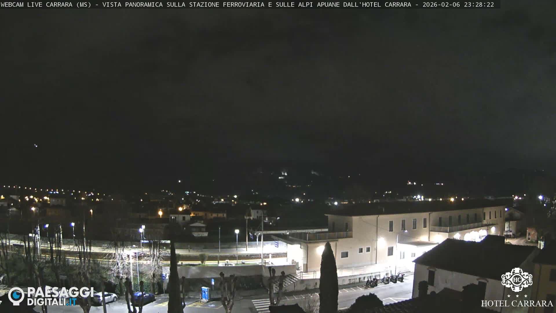  Carrara City Railway Station & Panaromic Natural Alps Park Live Cam - Massa & Carrara, Tuscany, Italy