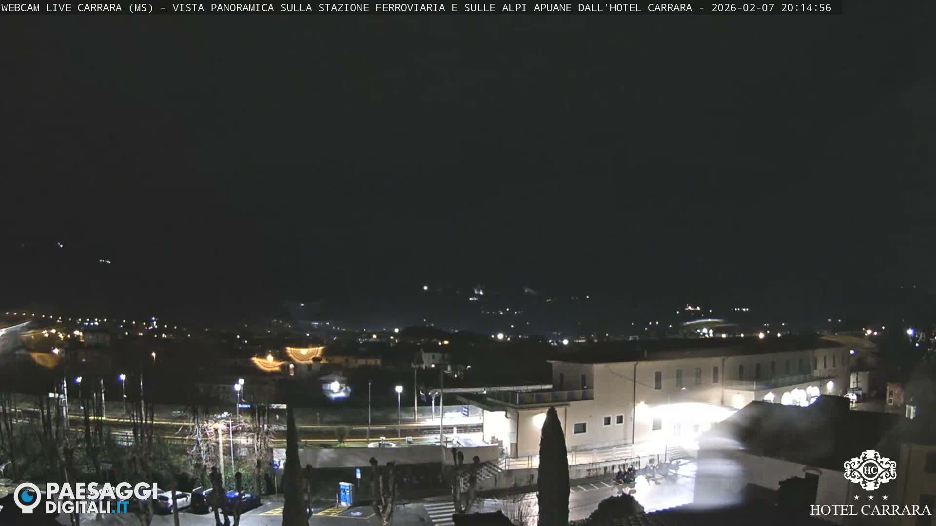  Carrara City Railway Station & Panaromic Natural Alps Park Live Cam - Massa & Carrara, Tuscany, Italy