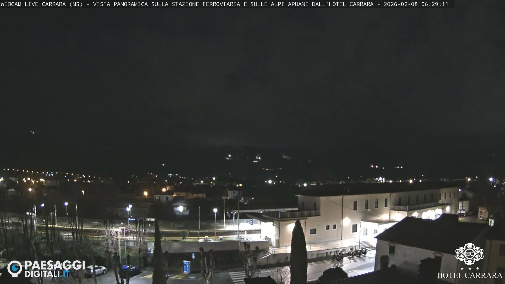  Carrara City Railway Station & Panaromic Natural Alps Park Live Cam - Massa & Carrara, Tuscany, Italy