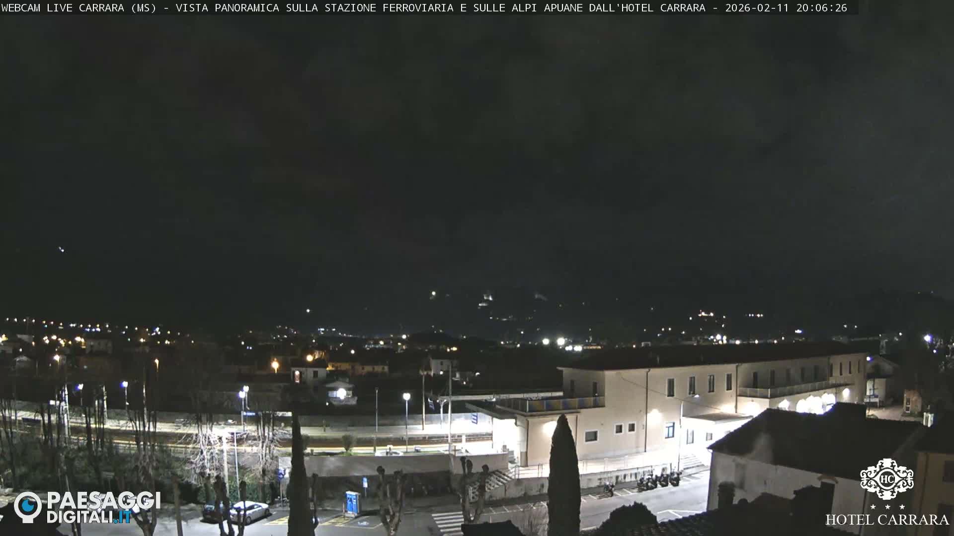  Carrara City Railway Station & Panaromic Natural Alps Park Live Cam - Massa & Carrara, Tuscany, Italy