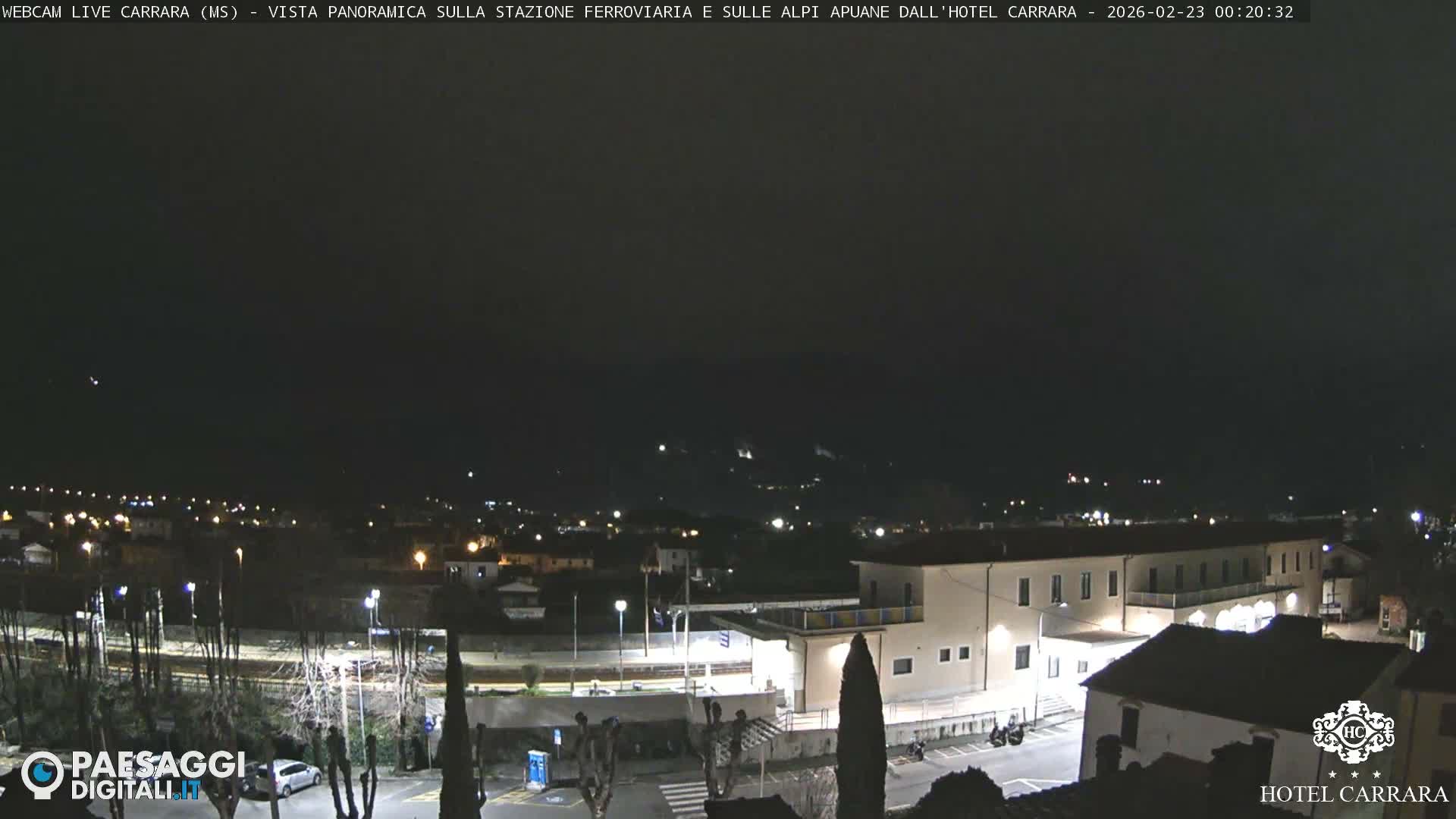  Carrara City Railway Station & Panaromic Natural Alps Park Live Cam - Massa & Carrara, Tuscany, Italy