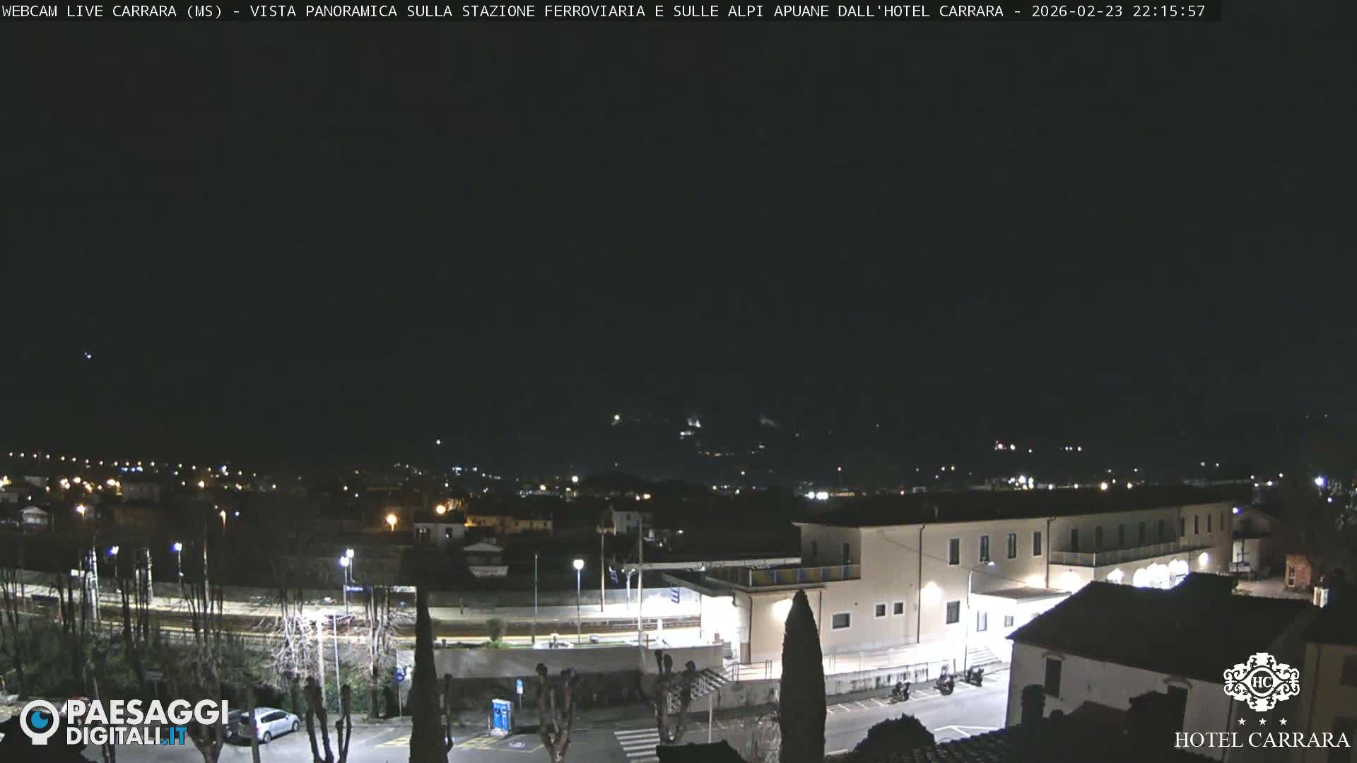  Carrara City Railway Station & Panaromic Natural Alps Park Live Cam - Massa & Carrara, Tuscany, Italy