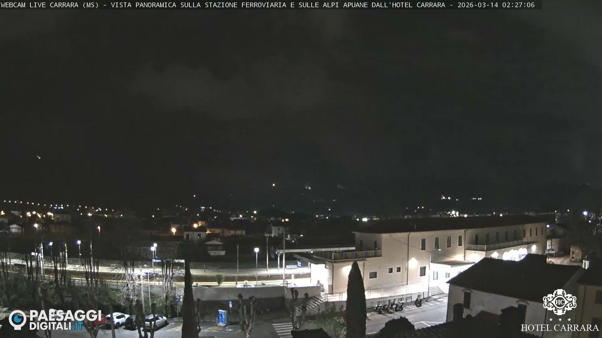  Carrara City Railway Station & Panaromic Natural Alps Park Live Cam - Massa & Carrara, Tuscany, Italy