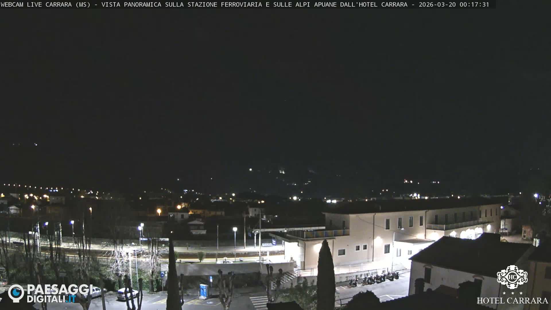  Carrara City Railway Station & Panaromic Natural Alps Park Live Cam - Massa & Carrara, Tuscany, Italy