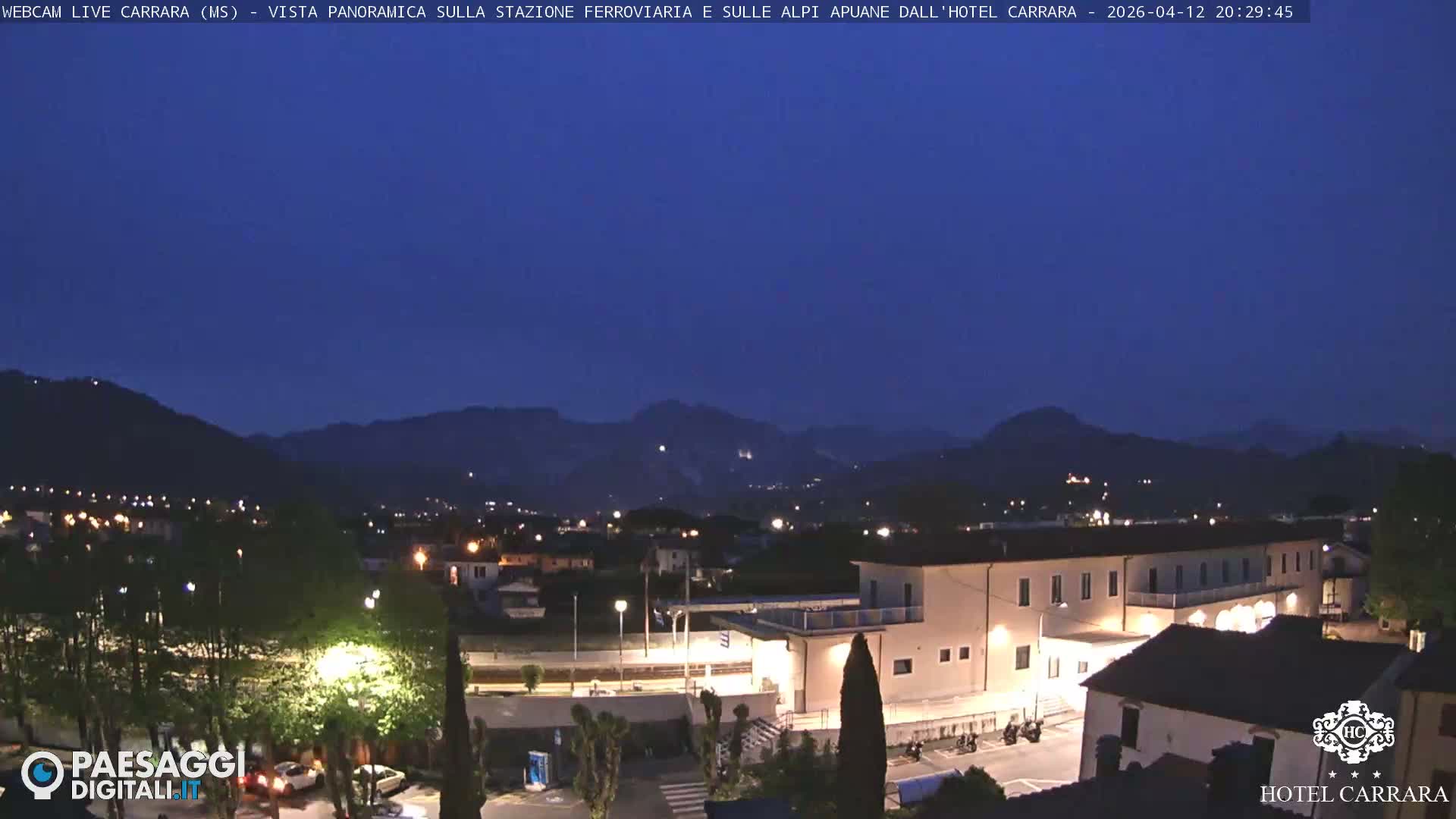  Carrara City Railway Station & Panaromic Natural Alps Park Live Cam - Massa & Carrara, Tuscany, Italy