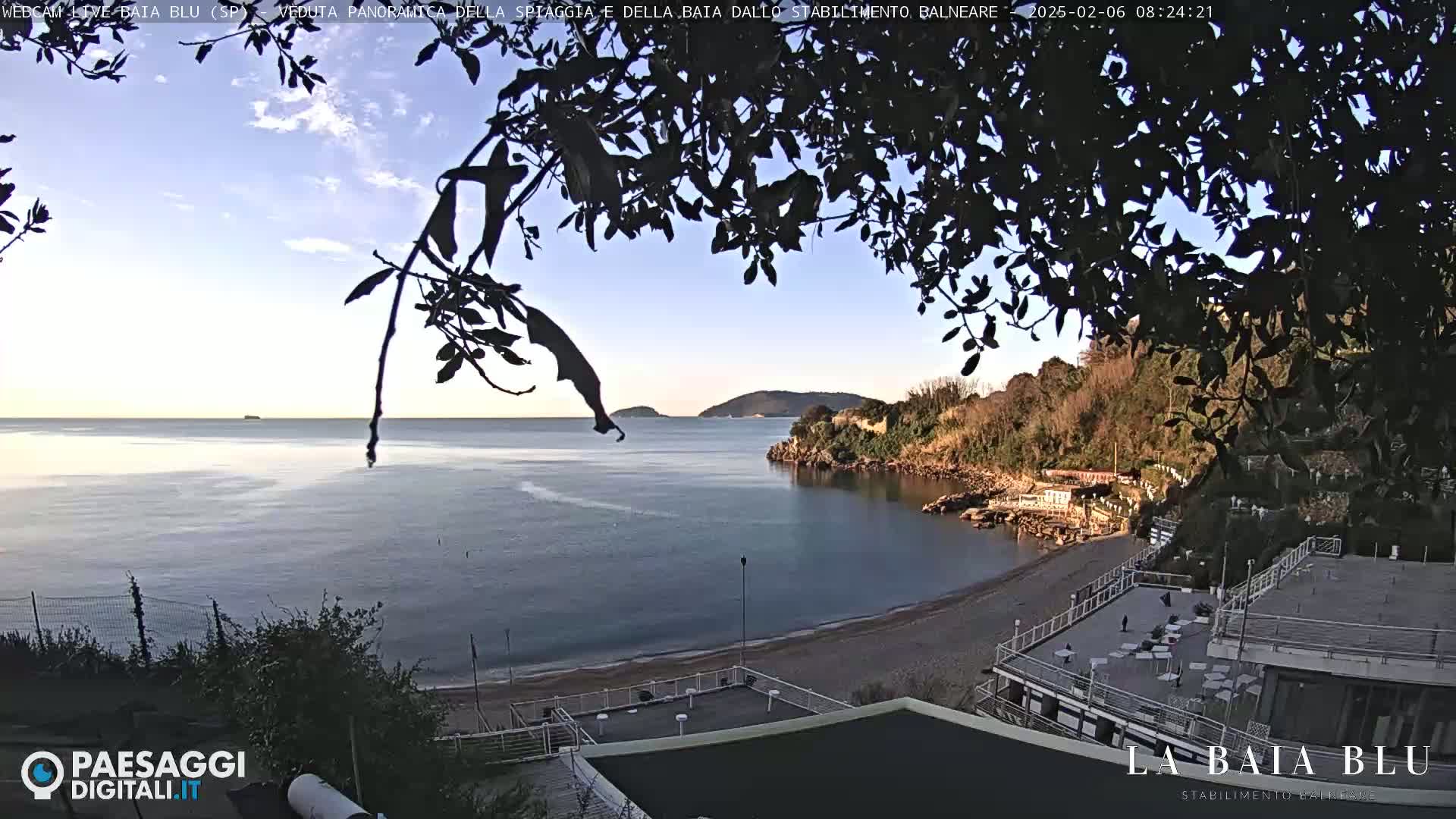Baia Blu Beach live Cam - La Spezia, Liguria, Italy