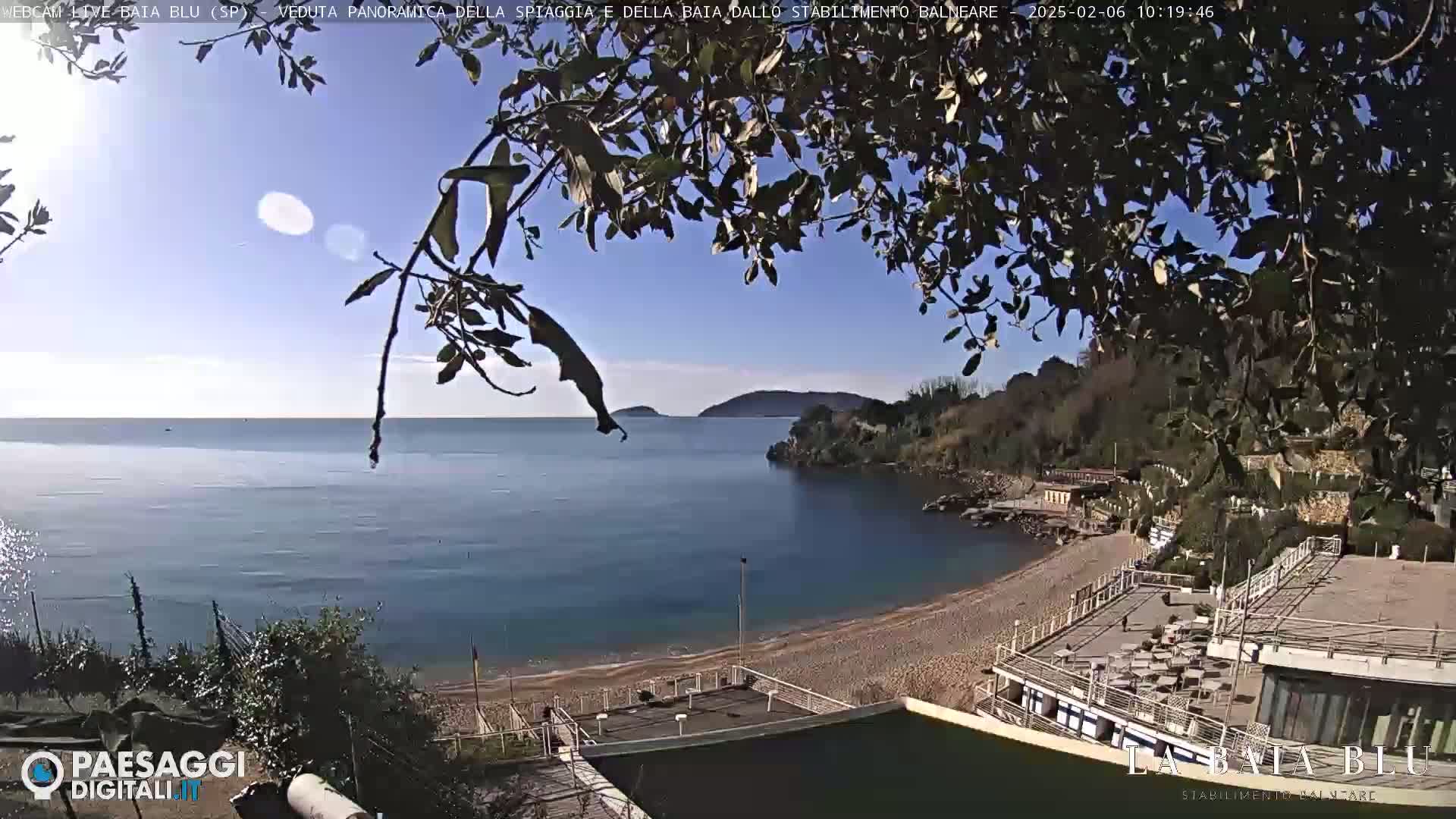 Baia Blu Beach live Cam - La Spezia, Liguria, Italy