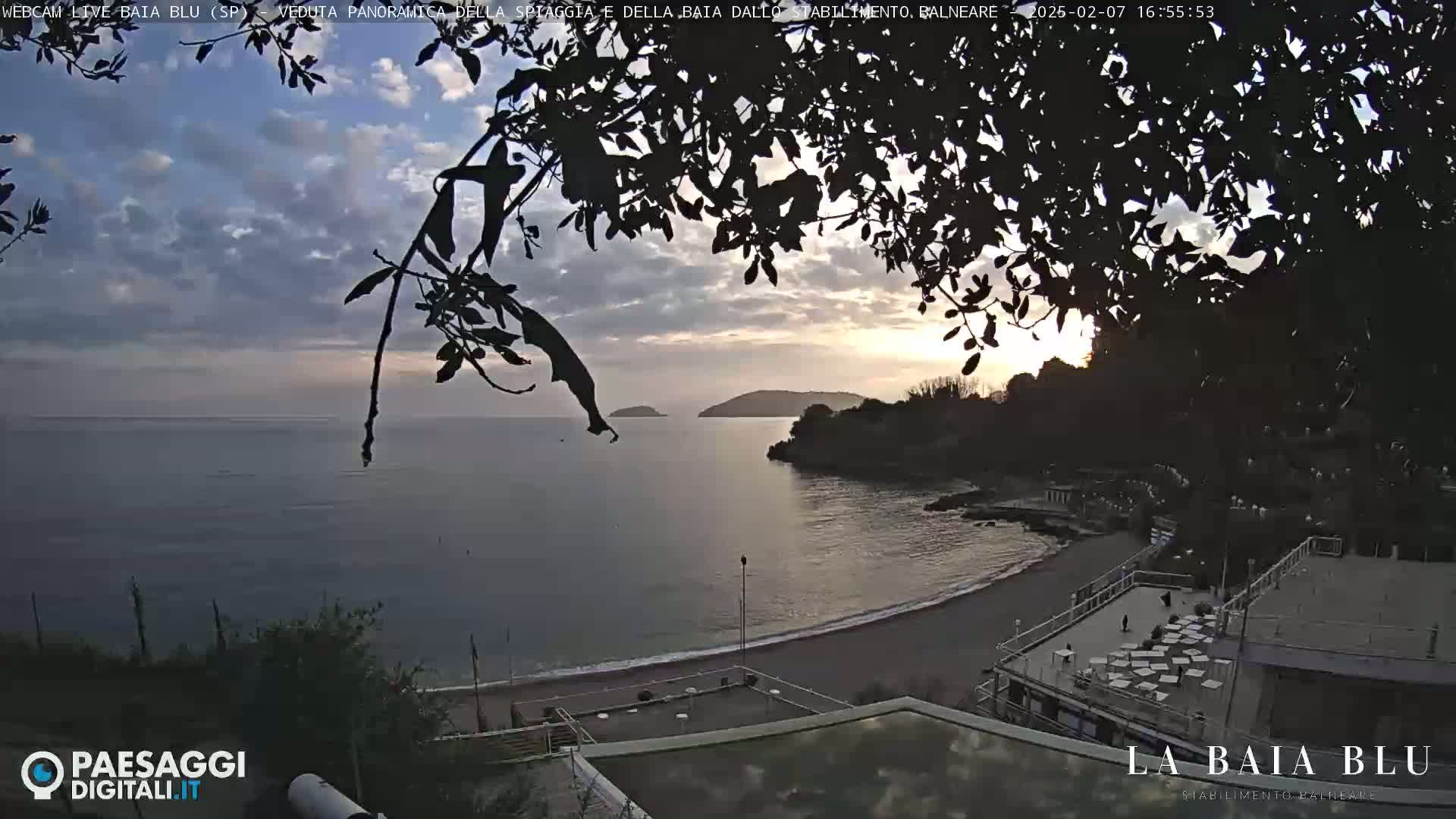 Baia Blu Beach live Cam - La Spezia, Liguria, Italy