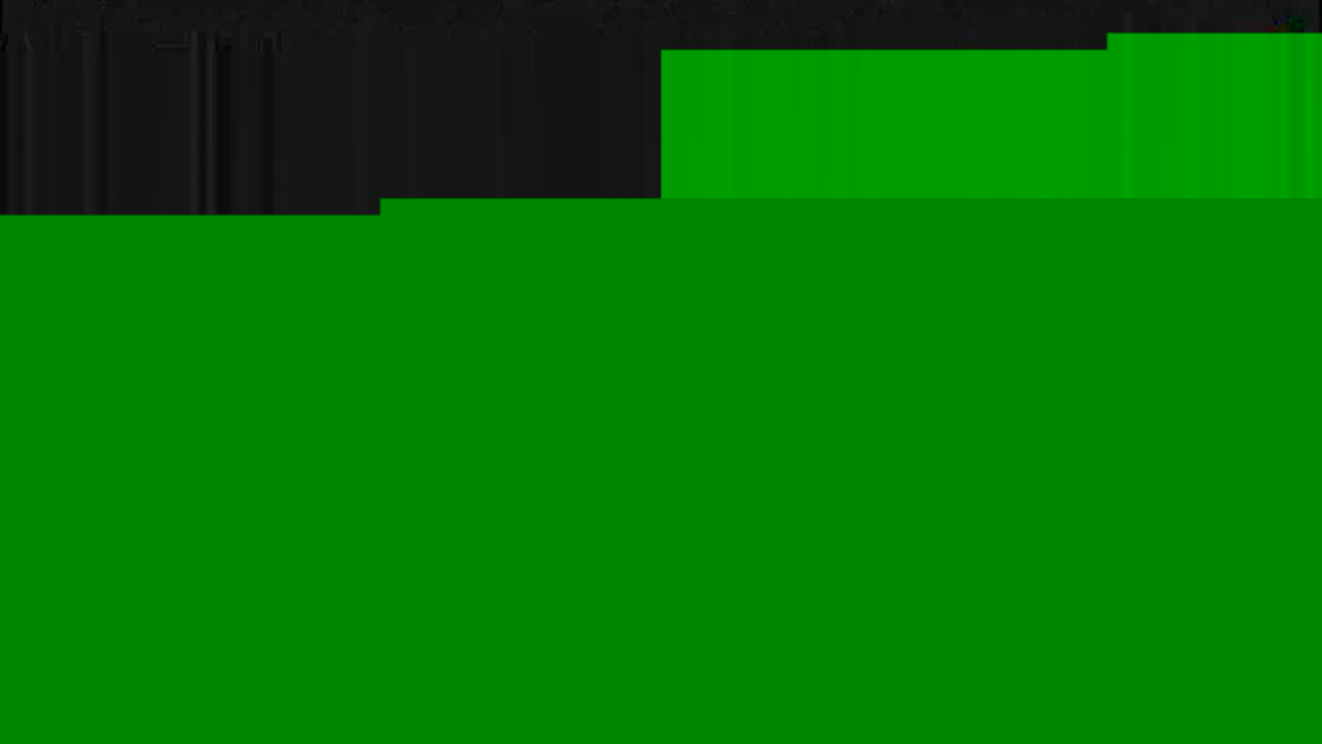 A mostly green image with a smaller, dark-colored section at the top.