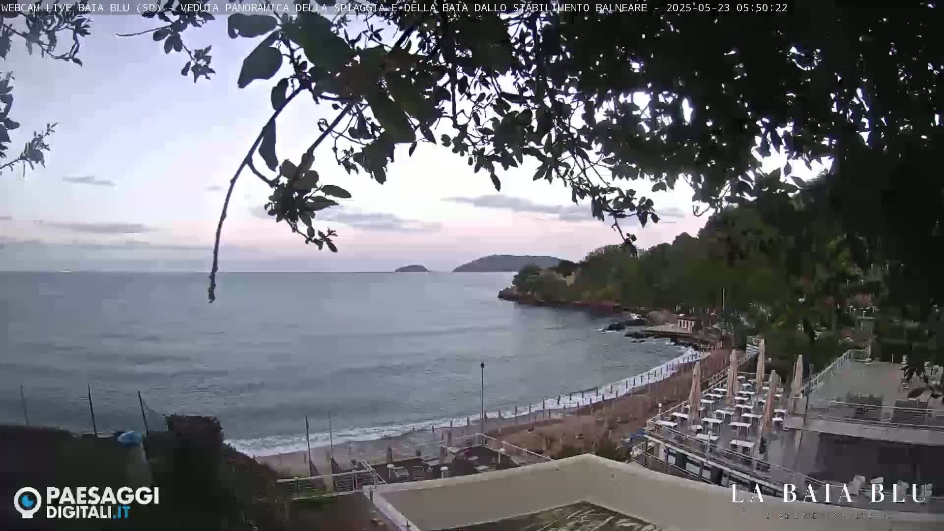 Baia Blu Beach live Cam - La Spezia, Liguria, Italy