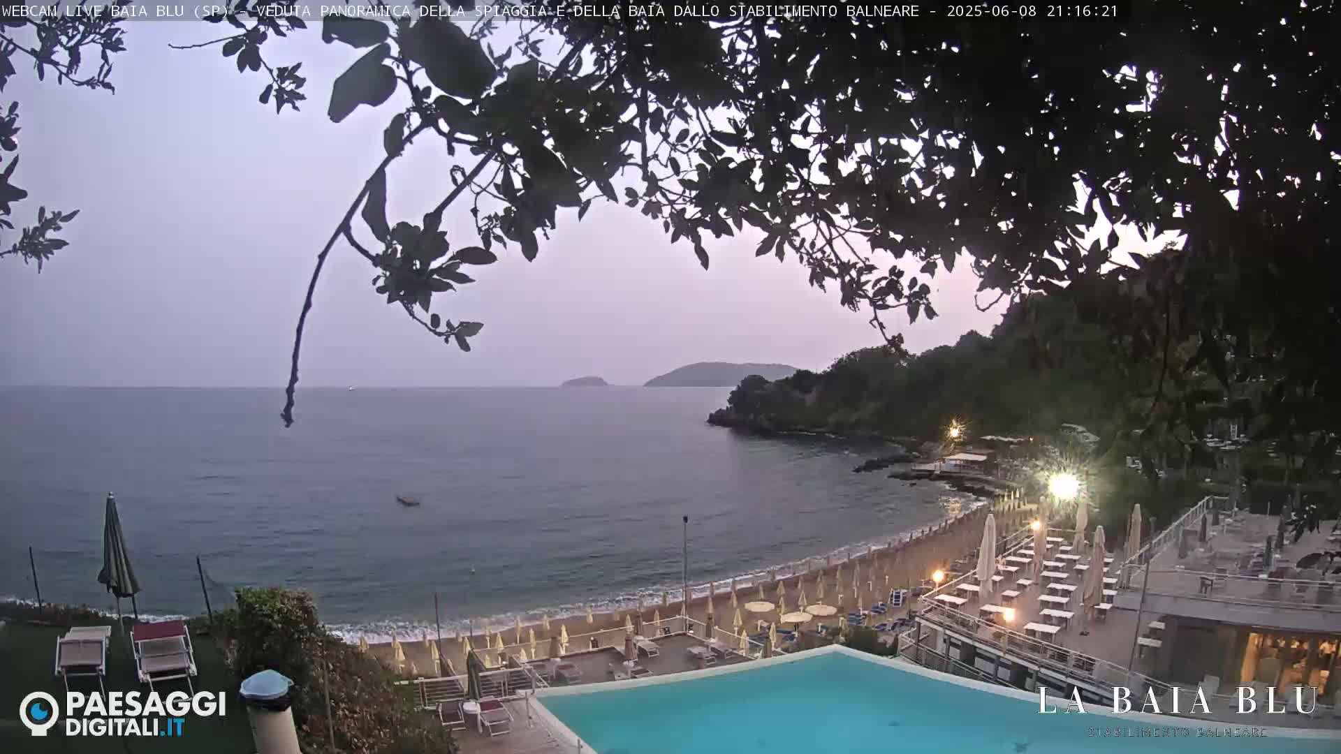Baia Blu Beach live Cam - La Spezia, Liguria, Italy