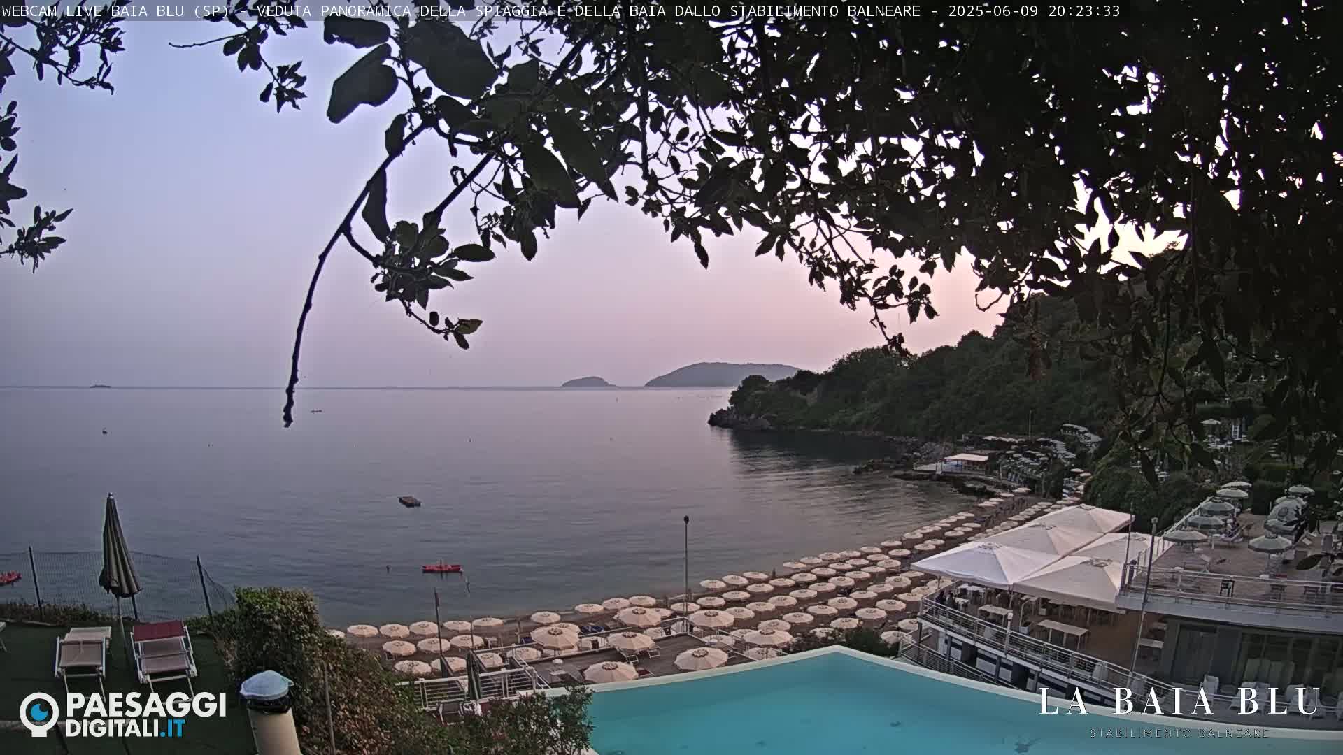 Baia Blu Beach live Cam - La Spezia, Liguria, Italy