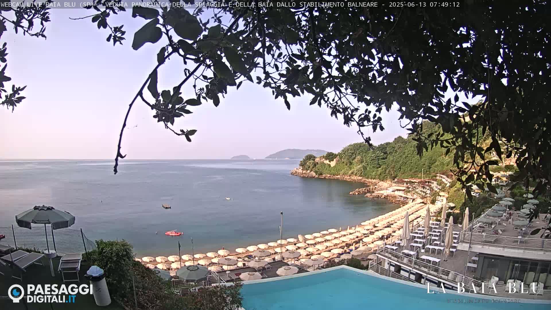 Baia Blu Beach live Cam - La Spezia, Liguria, Italy