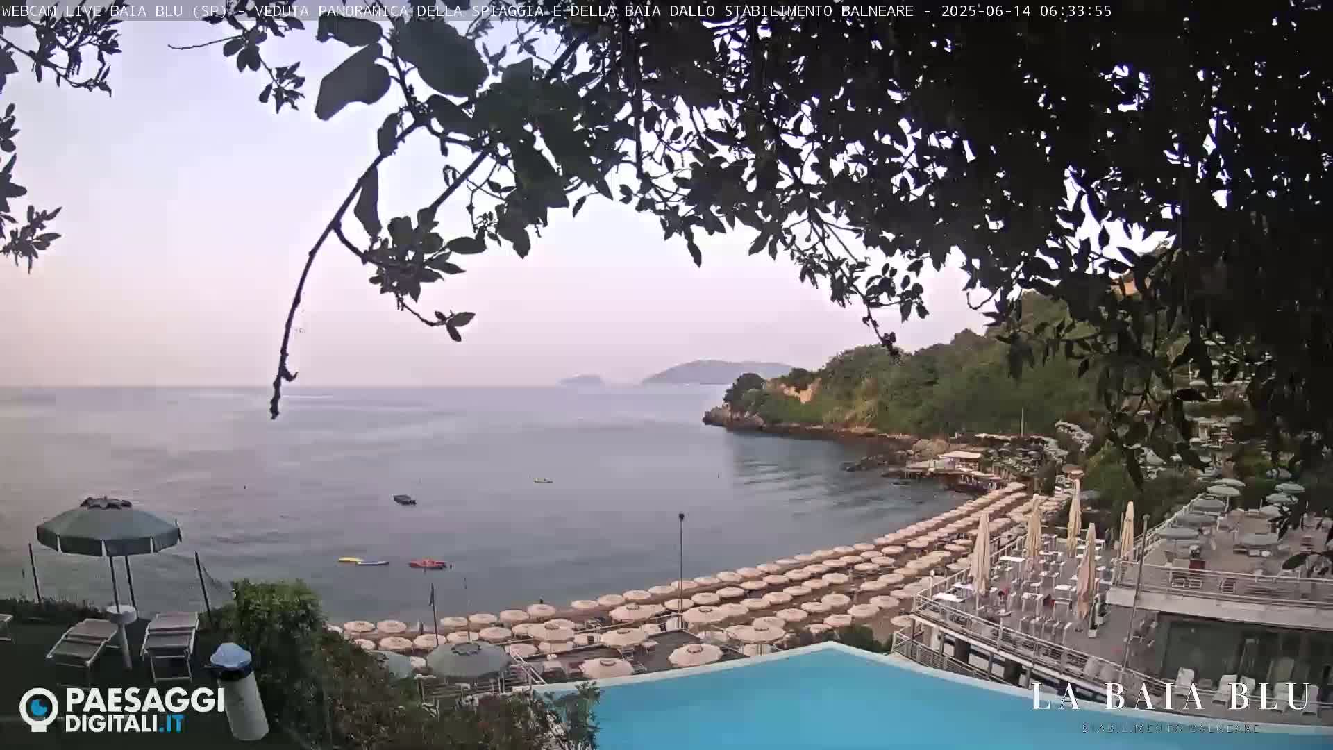 Baia Blu Beach live Cam - La Spezia, Liguria, Italy