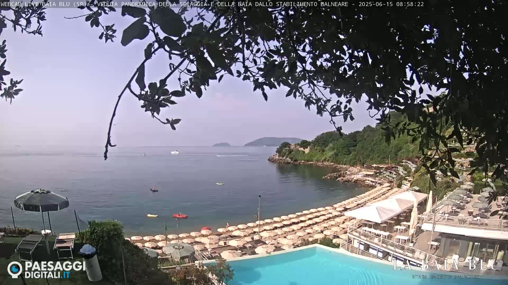Baia Blu Beach live Cam - La Spezia, Liguria, Italy
