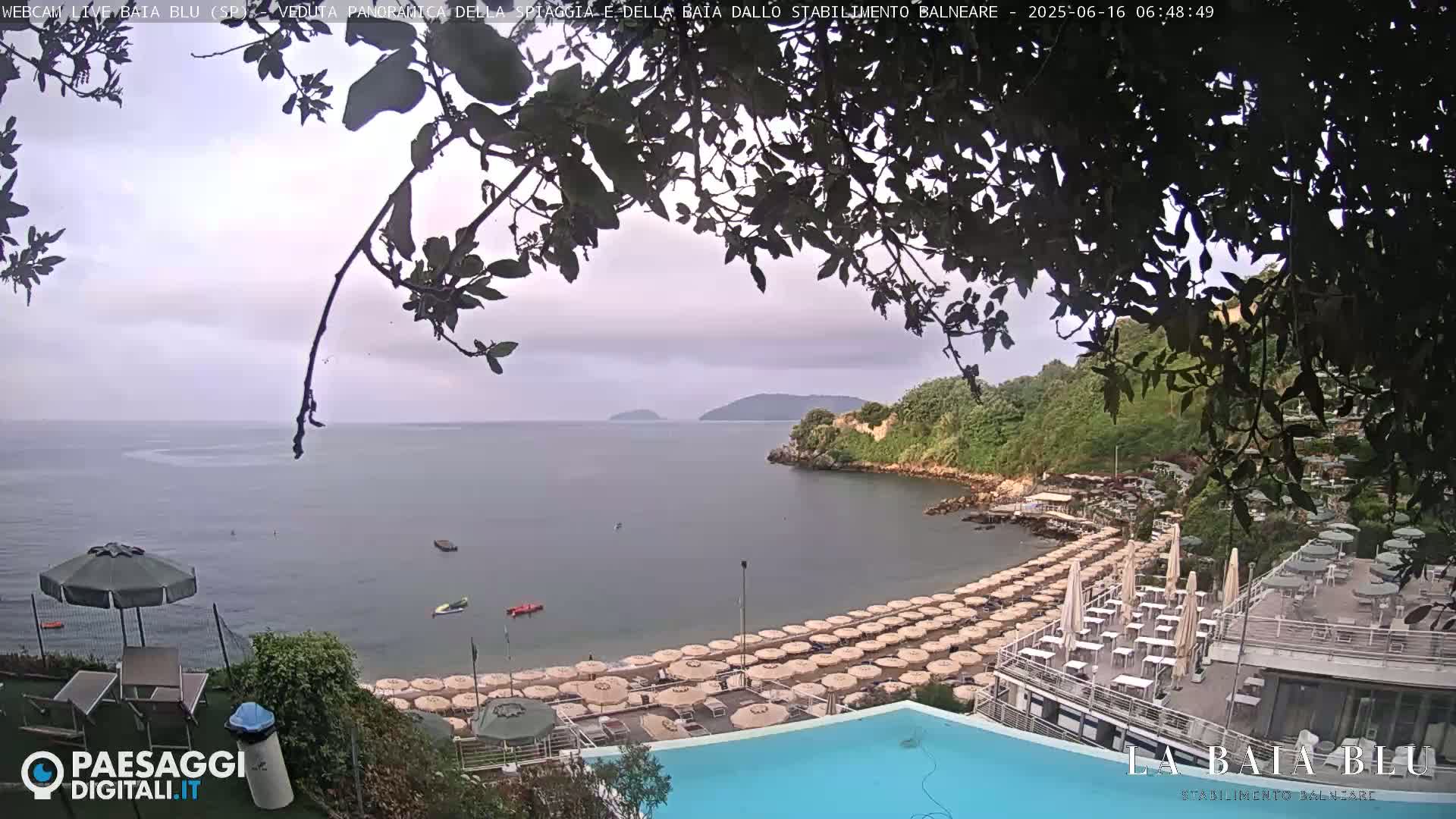Baia Blu Beach live Cam - La Spezia, Liguria, Italy