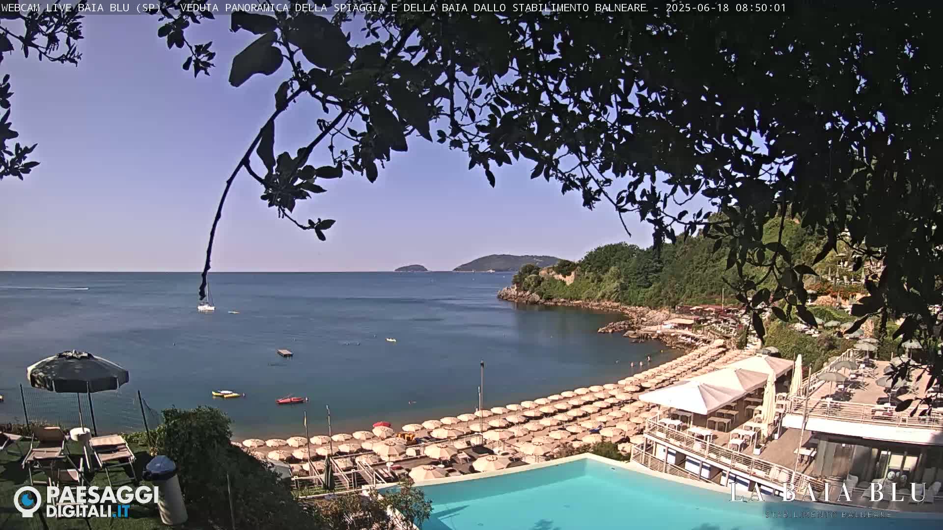 Baia Blu Beach live Cam - La Spezia, Liguria, Italy