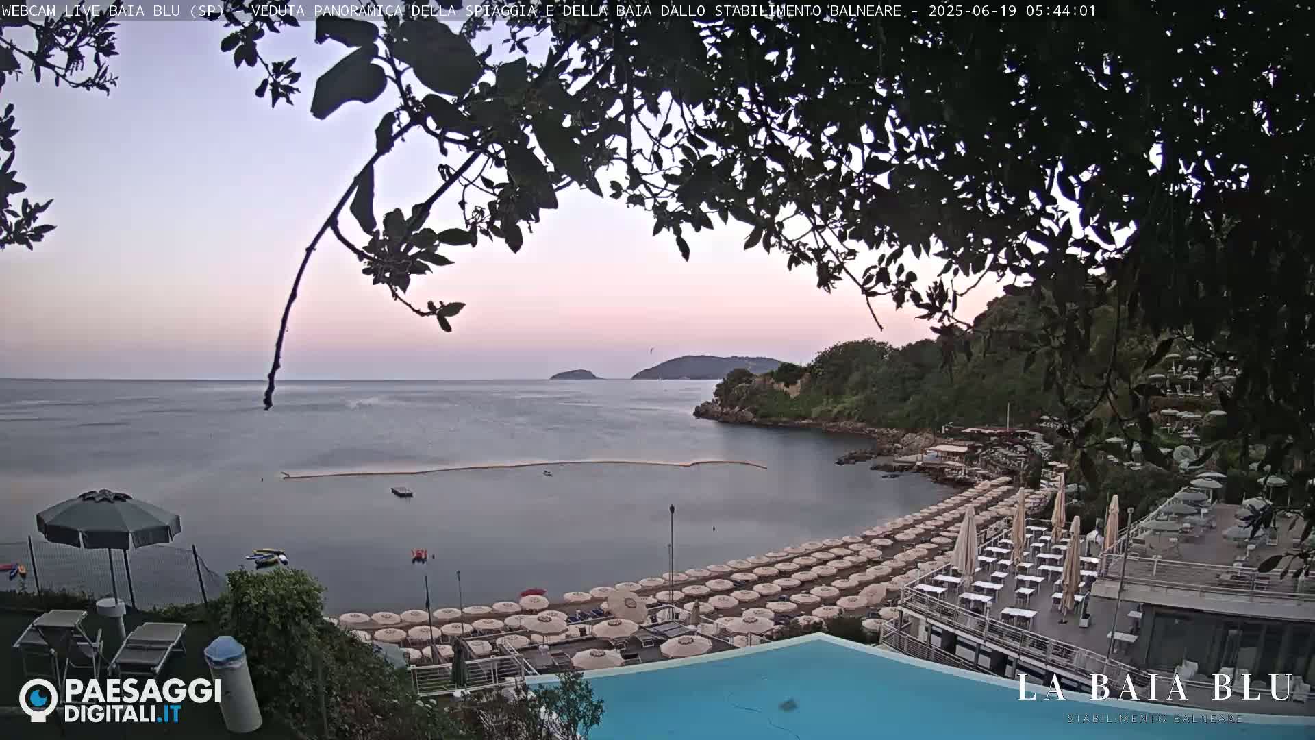 Baia Blu Beach live Cam - La Spezia, Liguria, Italy