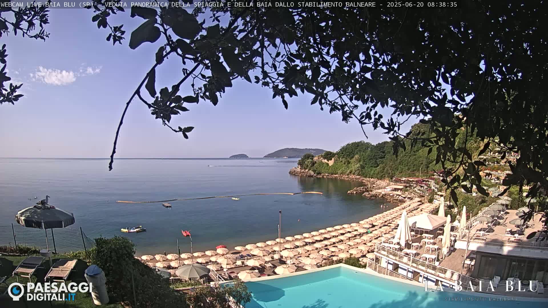 Baia Blu Beach live Cam - La Spezia, Liguria, Italy
