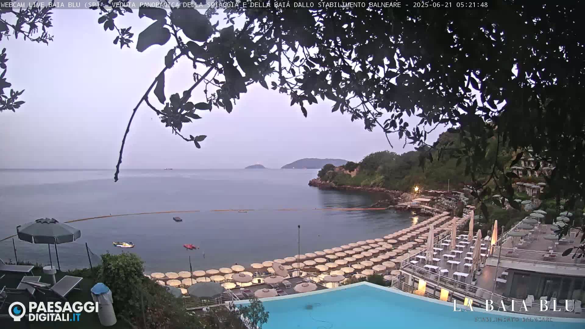 Baia Blu Beach live Cam - La Spezia, Liguria, Italy