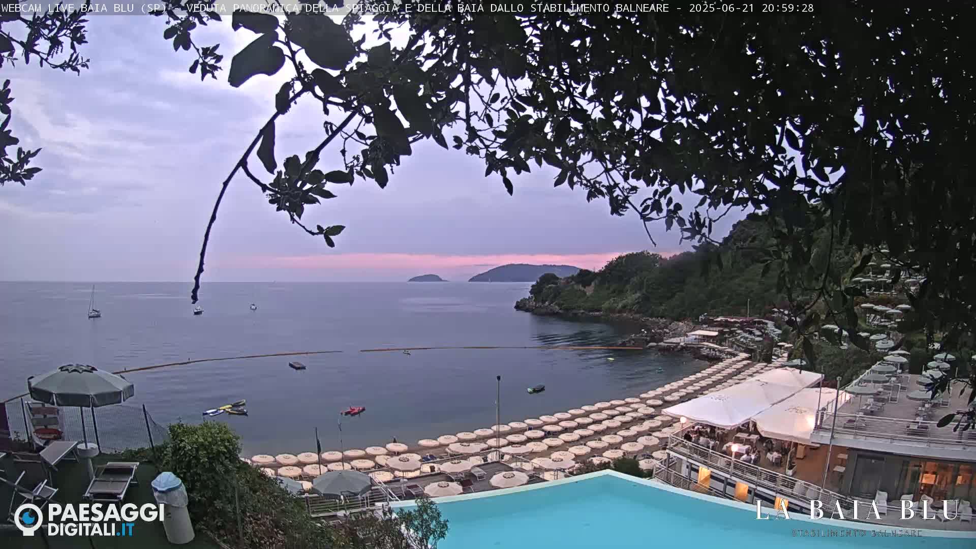 Baia Blu Beach live Cam - La Spezia, Liguria, Italy
