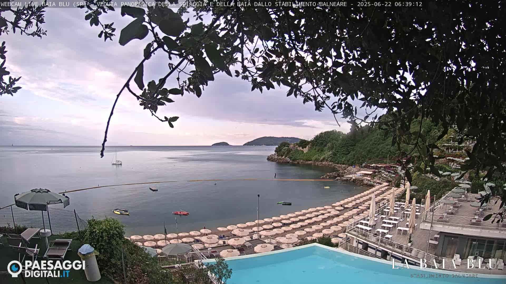 Baia Blu Beach live Cam - La Spezia, Liguria, Italy