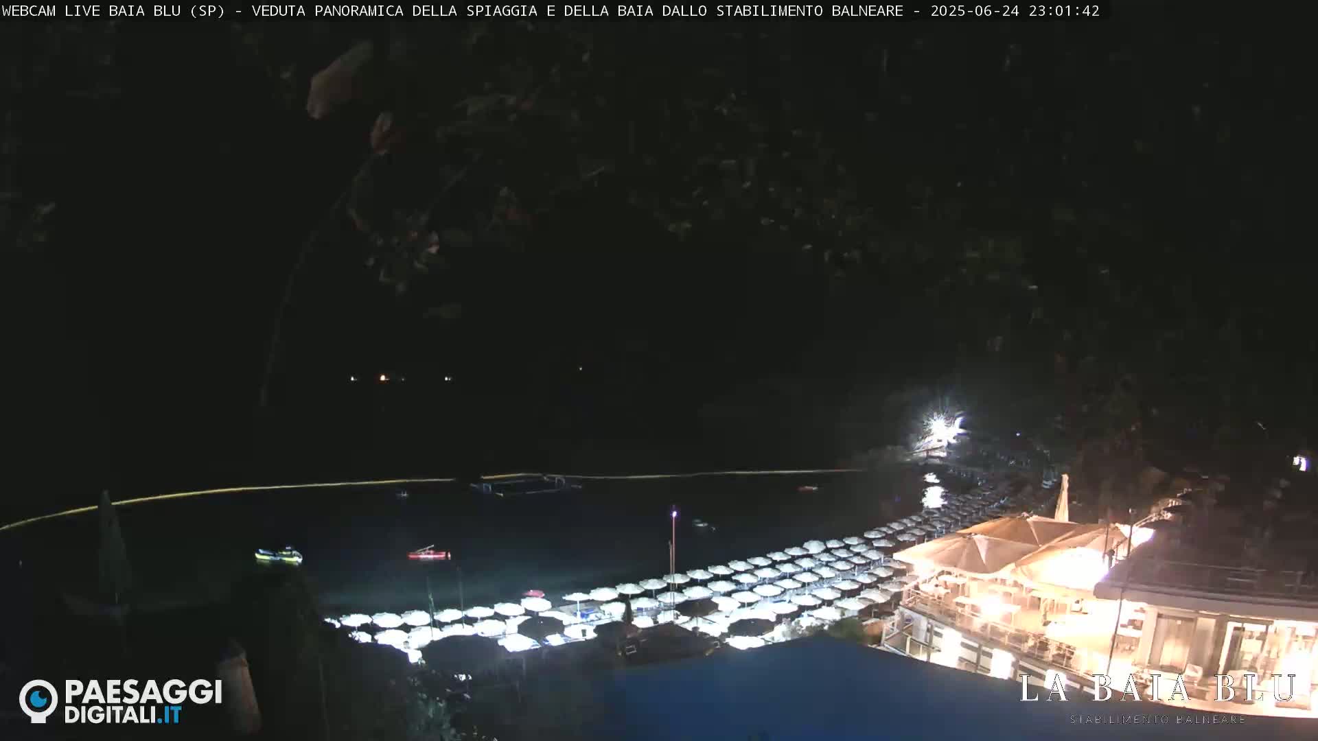 Baia Blu Beach live Cam - La Spezia, Liguria, Italy
