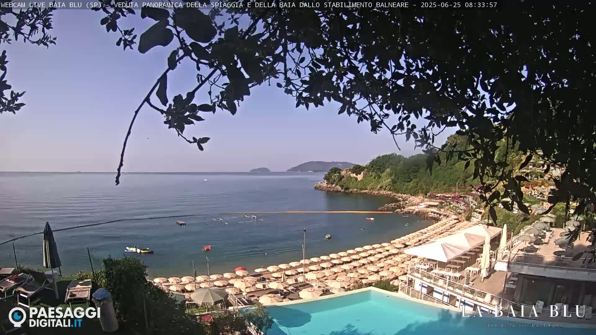 Baia Blu Beach live Cam - La Spezia, Liguria, Italy
