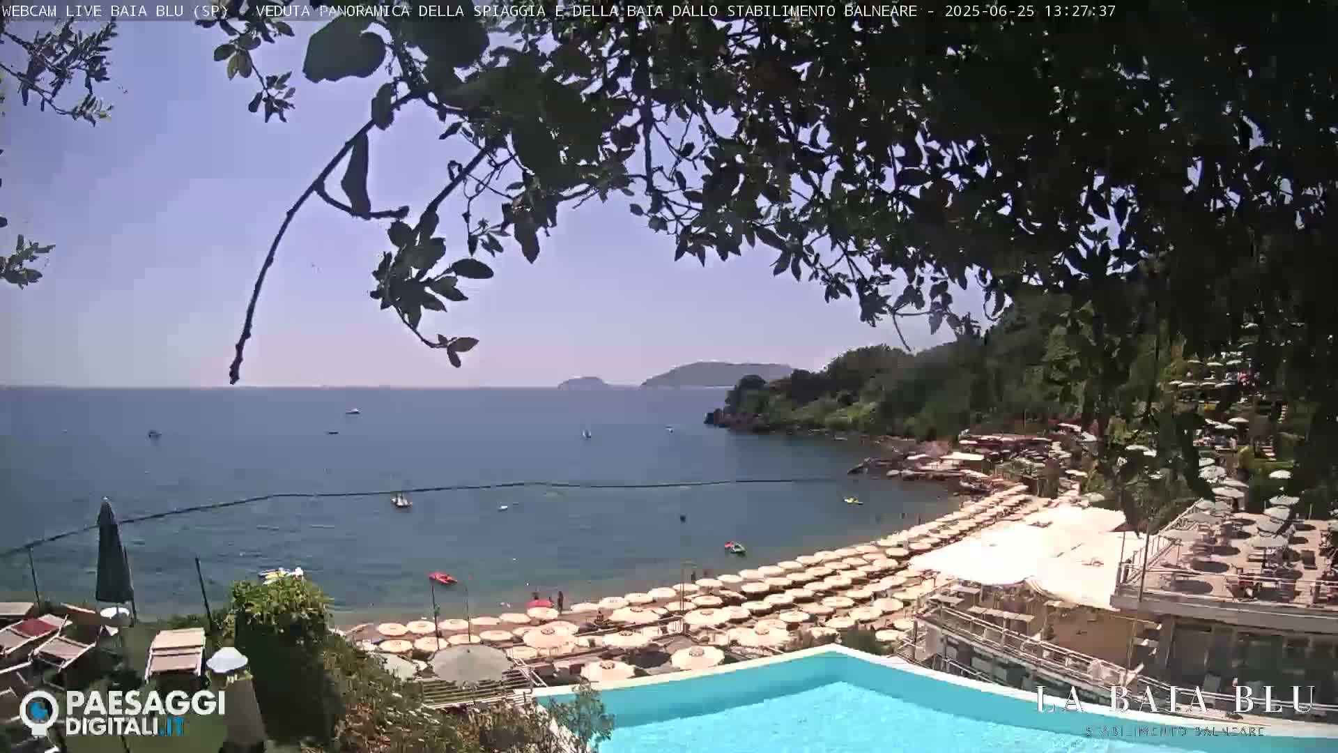 Baia Blu Beach live Cam - La Spezia, Liguria, Italy