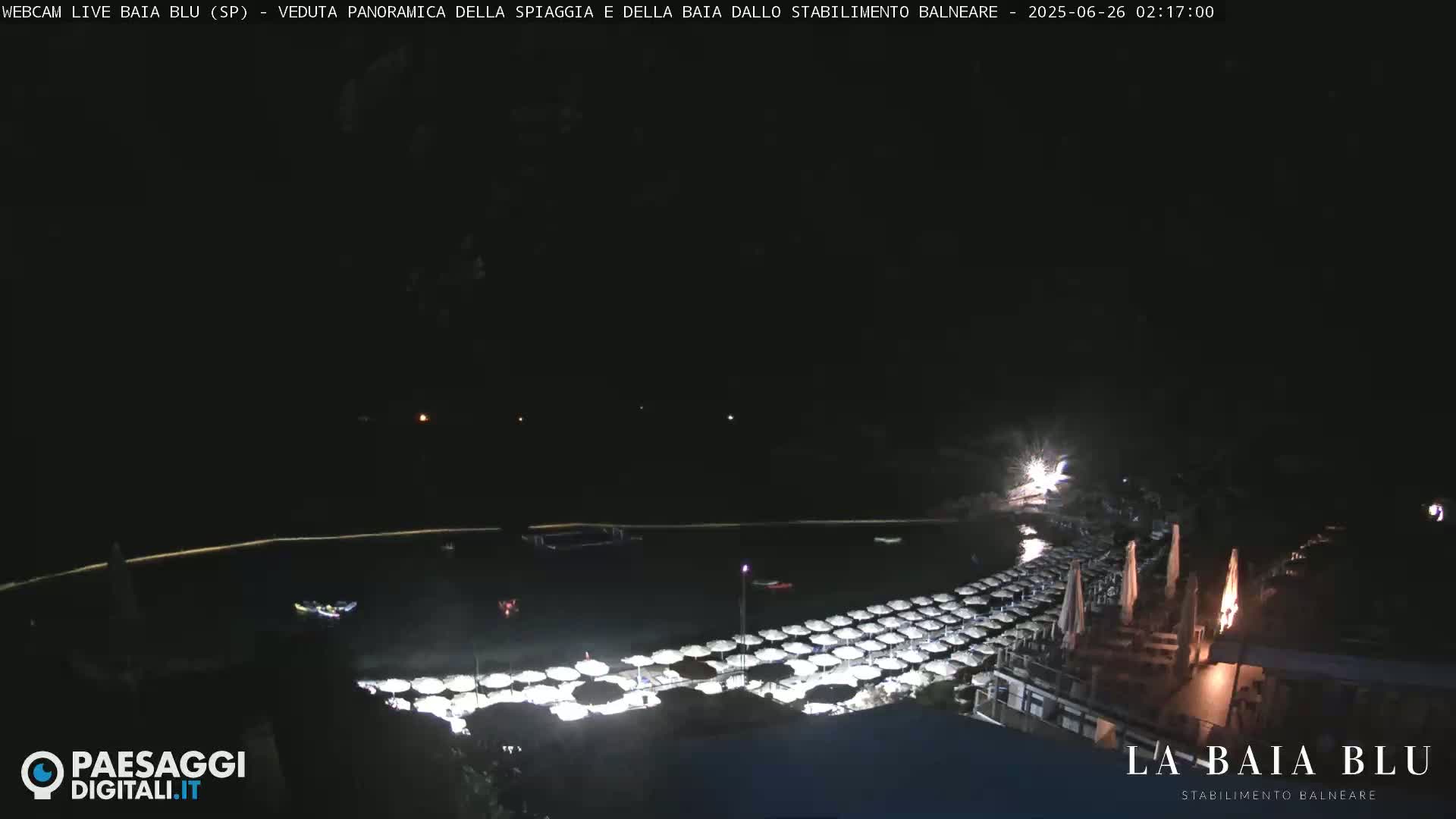 Baia Blu Beach live Cam - La Spezia, Liguria, Italy