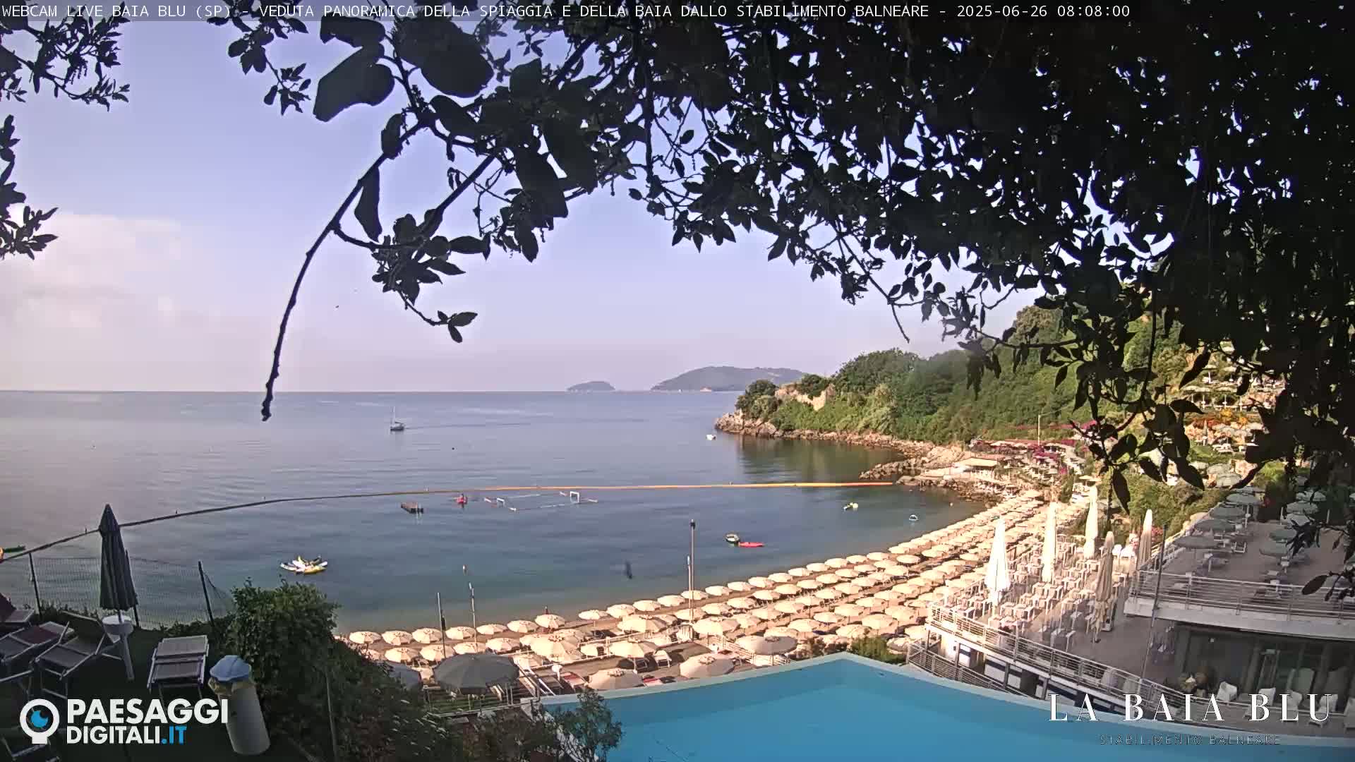 Baia Blu Beach live Cam - La Spezia, Liguria, Italy