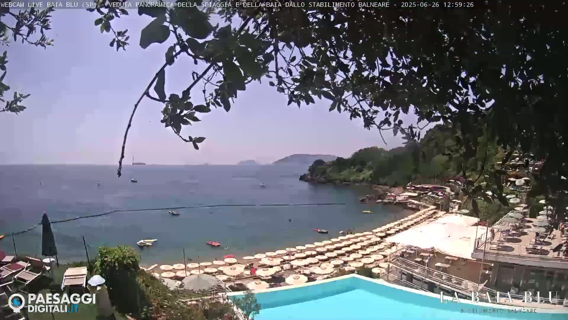 Baia Blu Beach live Cam - La Spezia, Liguria, Italy
