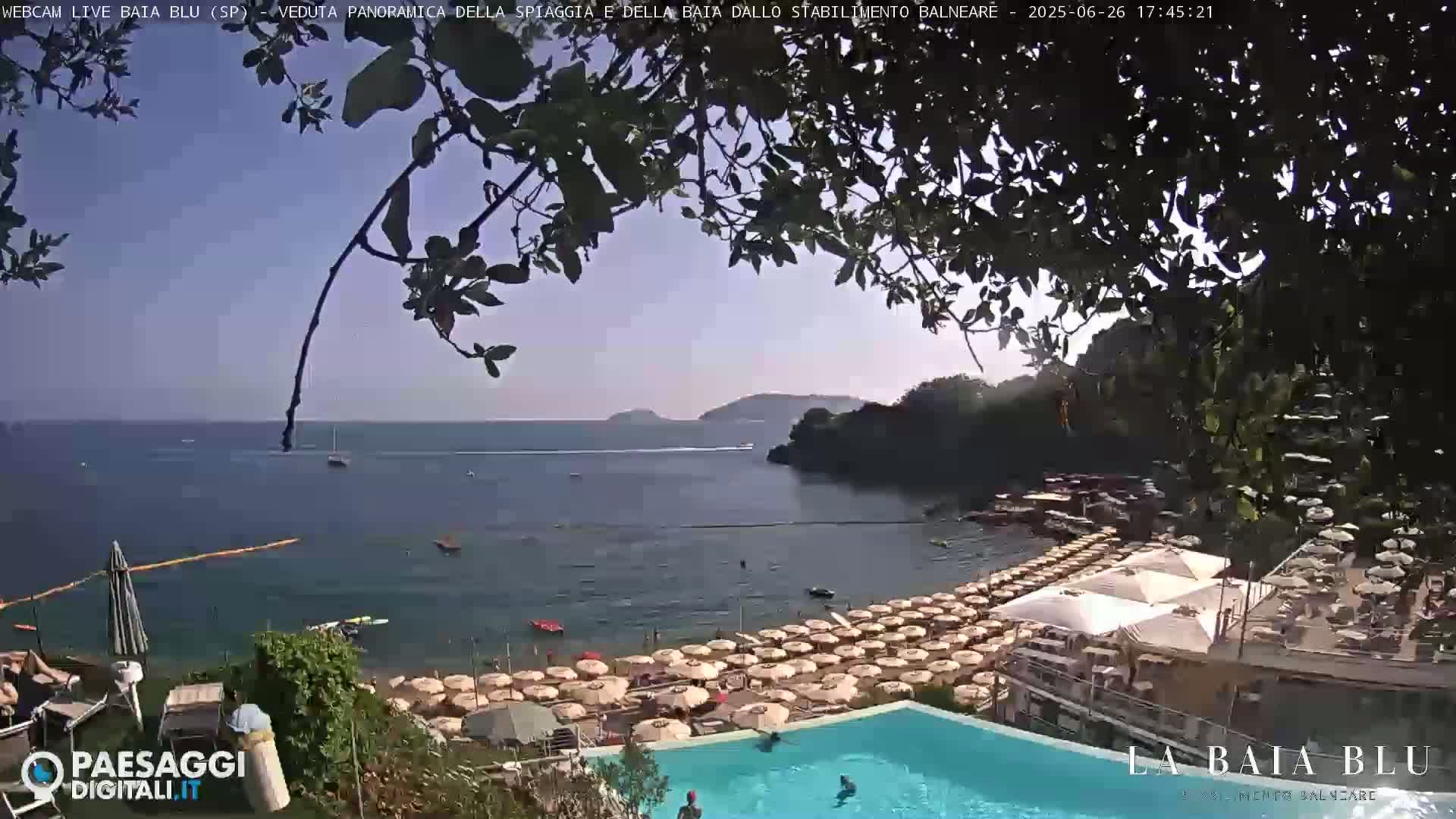 Baia Blu Beach live Cam - La Spezia, Liguria, Italy
