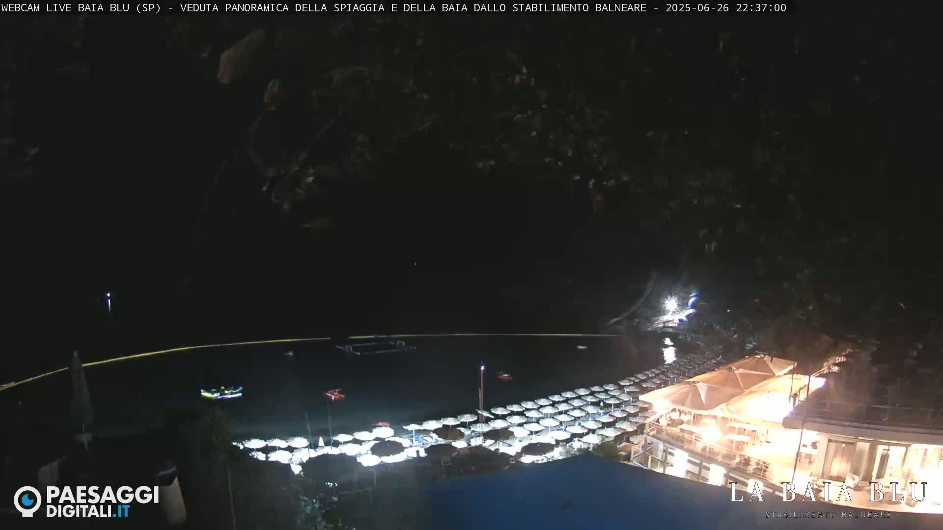 Baia Blu Beach live Cam - La Spezia, Liguria, Italy
