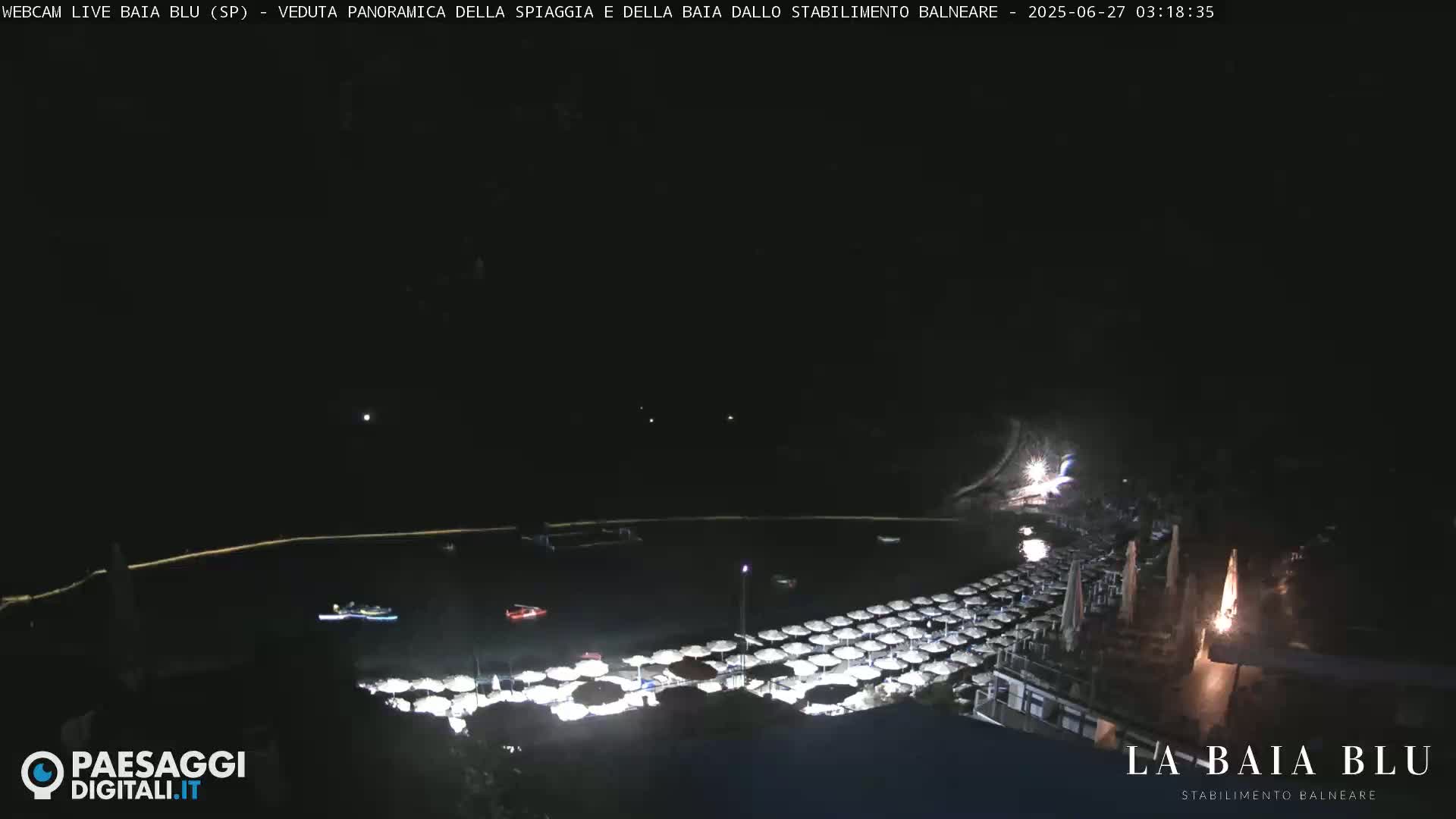 Baia Blu Beach live Cam - La Spezia, Liguria, Italy