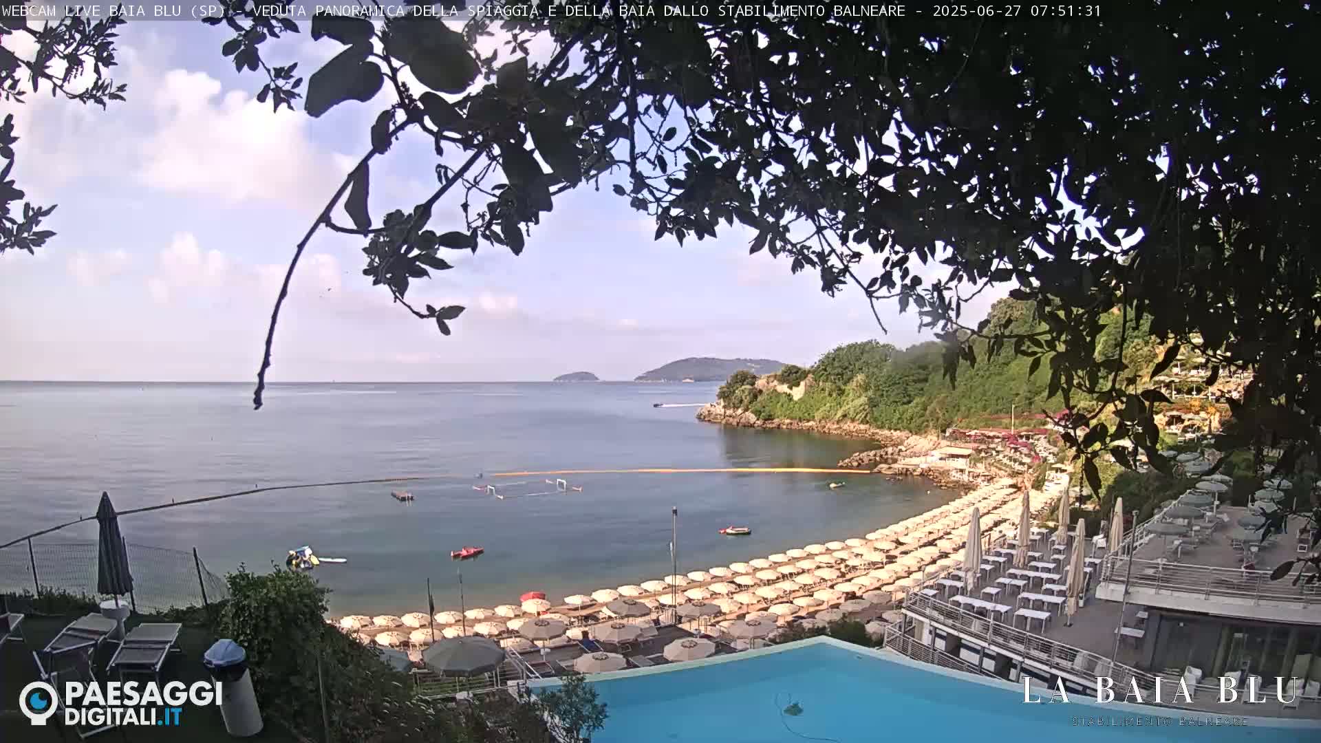 Baia Blu Beach live Cam - La Spezia, Liguria, Italy